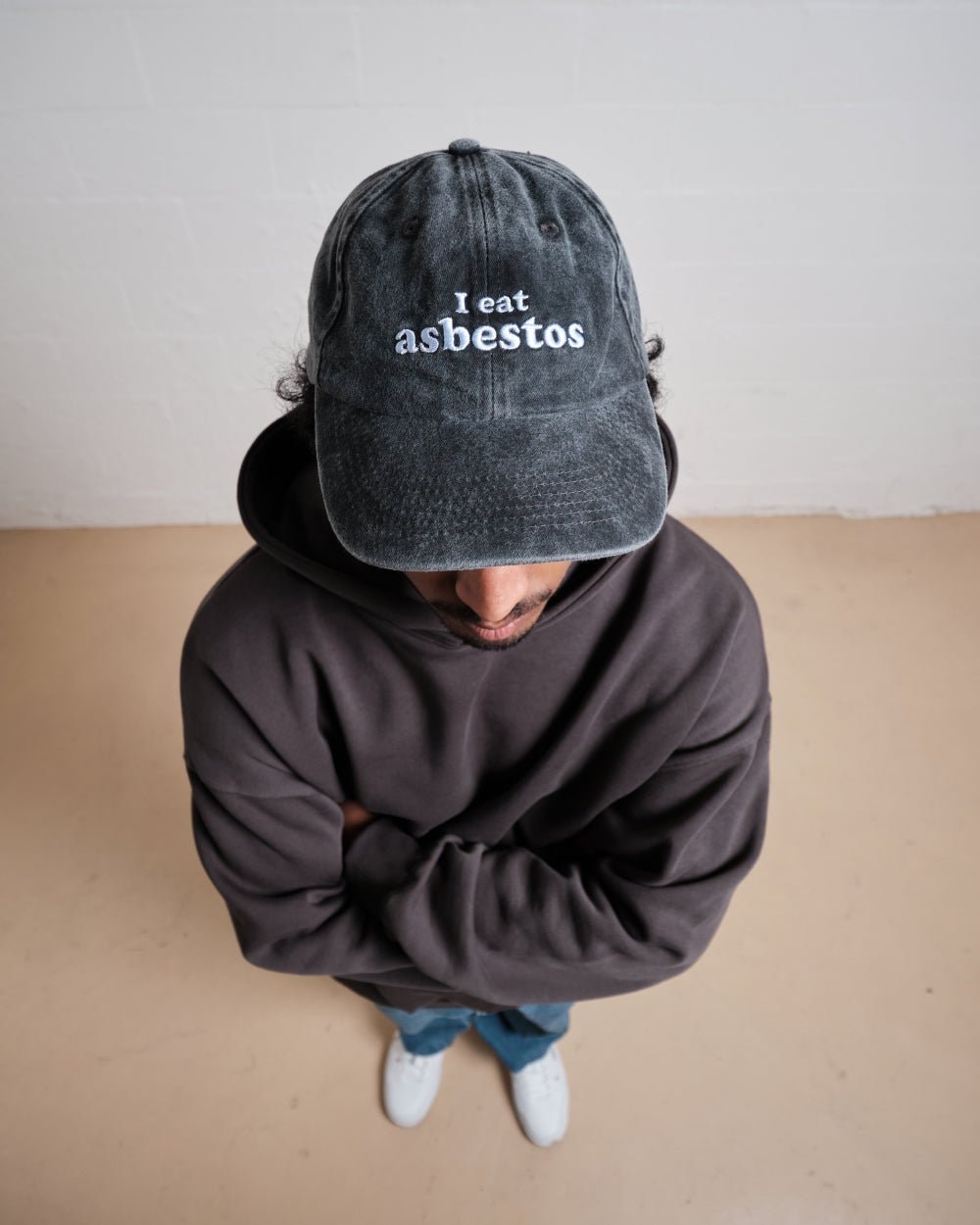 I Eat Asbestos Acid Wash Cotton Hat - Embroidered Threadheads Design