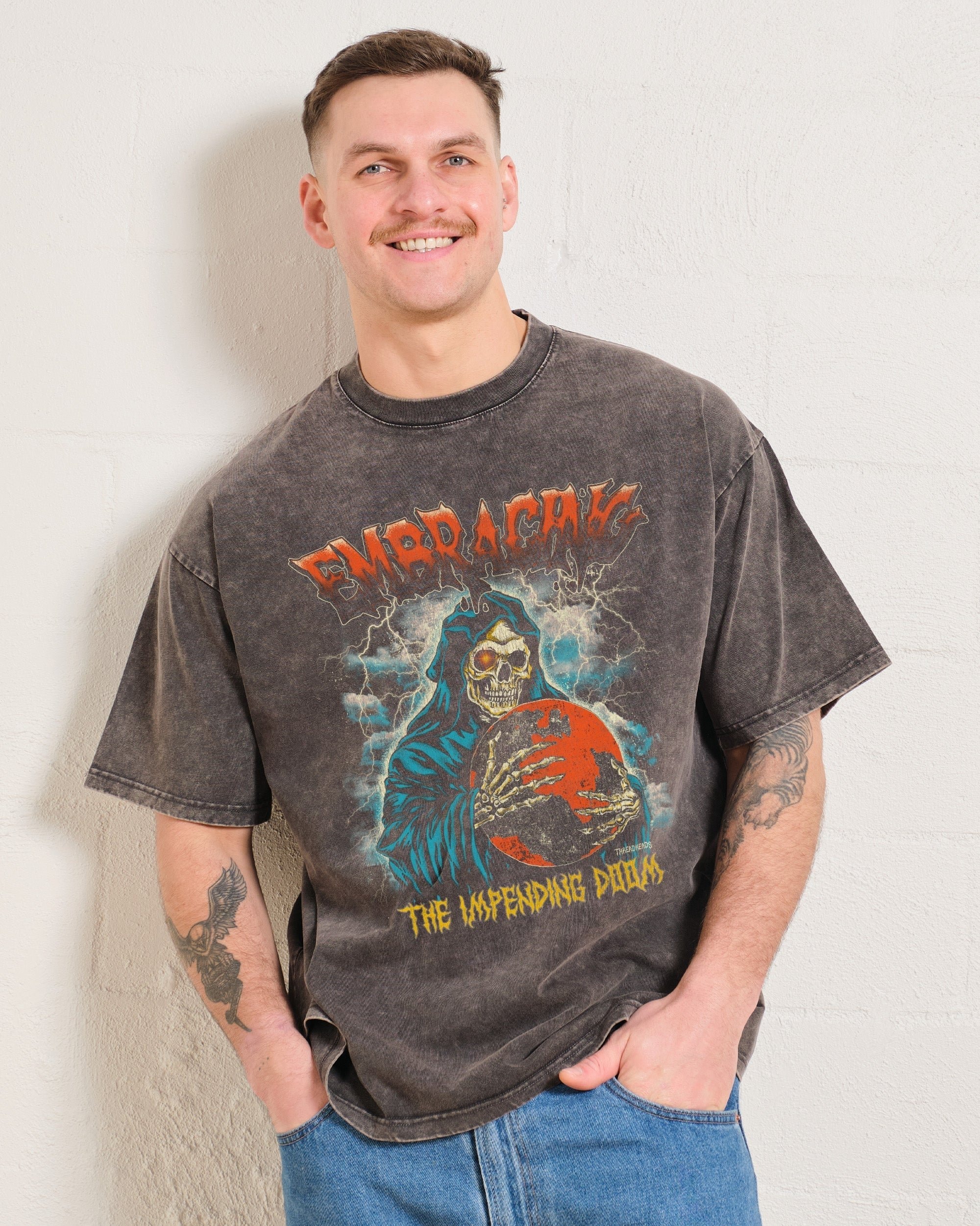 Embracing The Impending Doom Oversized Graphic Tee - Unisex 100% Combed Cotton