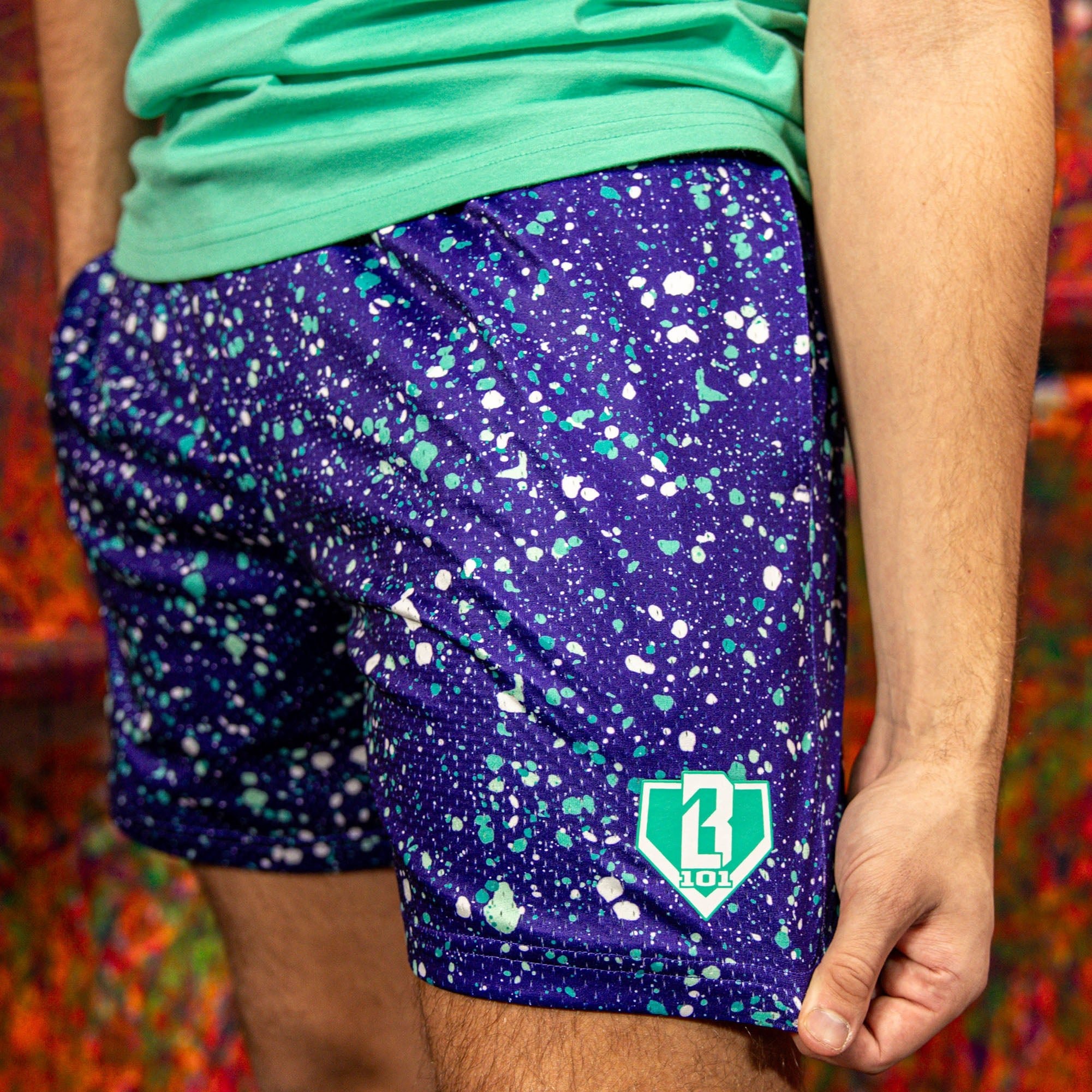 Splatter Shorts - Purple