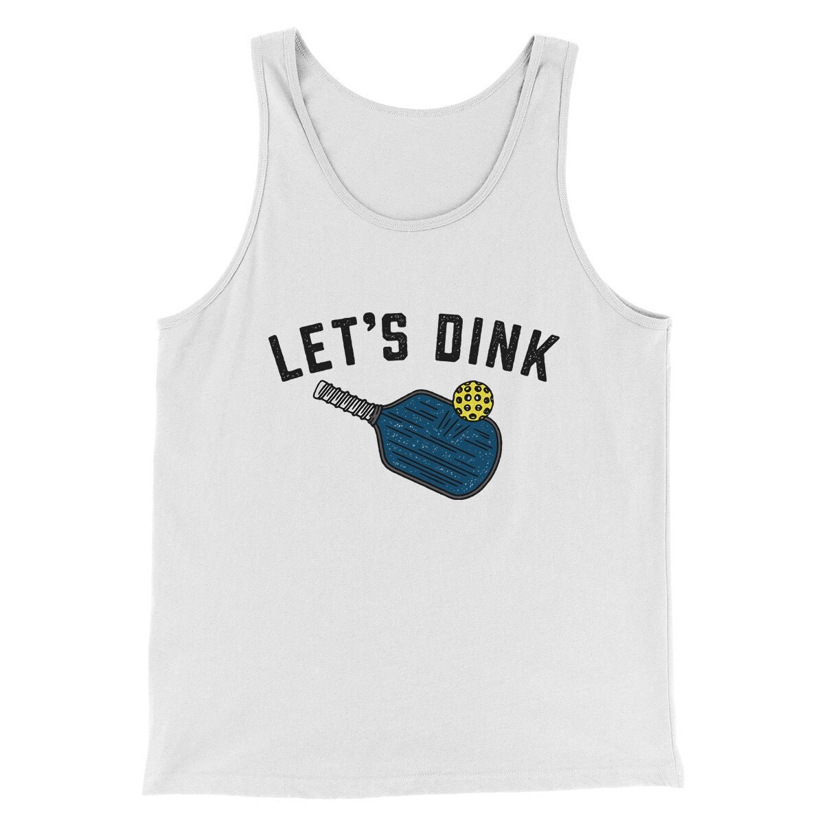 Let's Dink Men/Unisex Tank Top Pickleball Graphic Modern Fit Combed Cotton