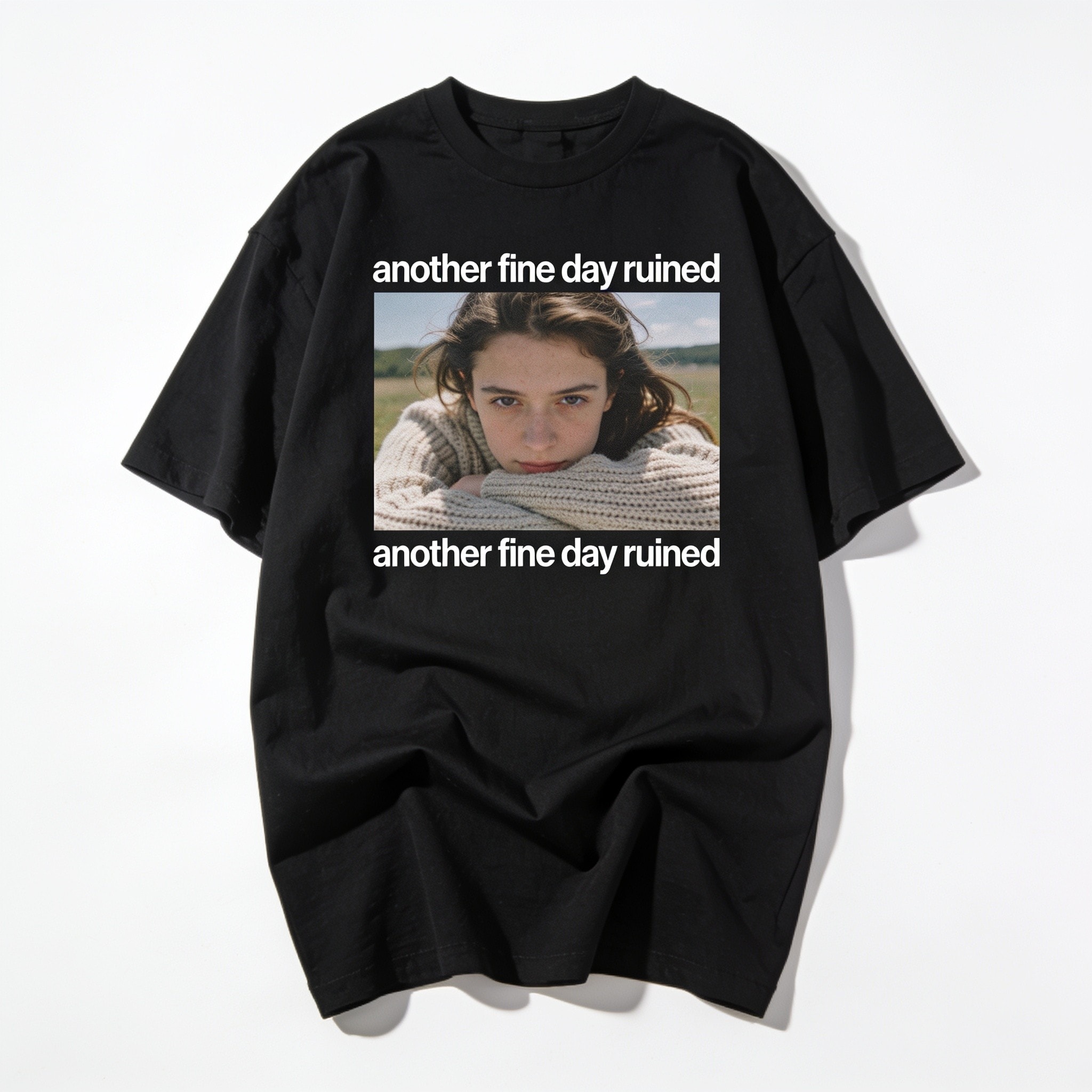 Another Fine Day Ruined Oversized Graphic Tee - Threadheads Unisex 100% Combed Cotton