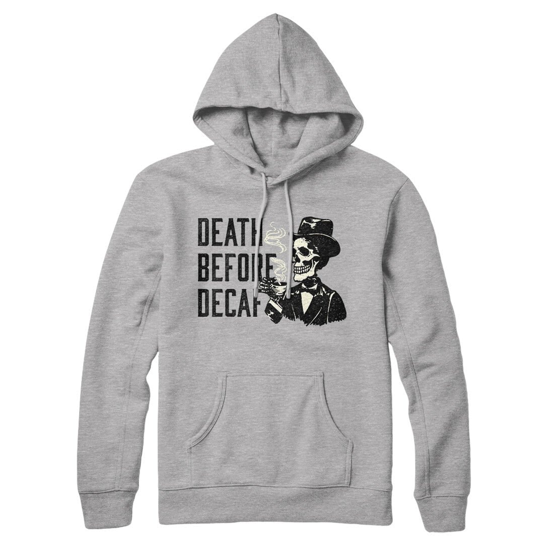 Death Before Decaf Unisex Pullover Hoodie - Cotton Polyester Blend