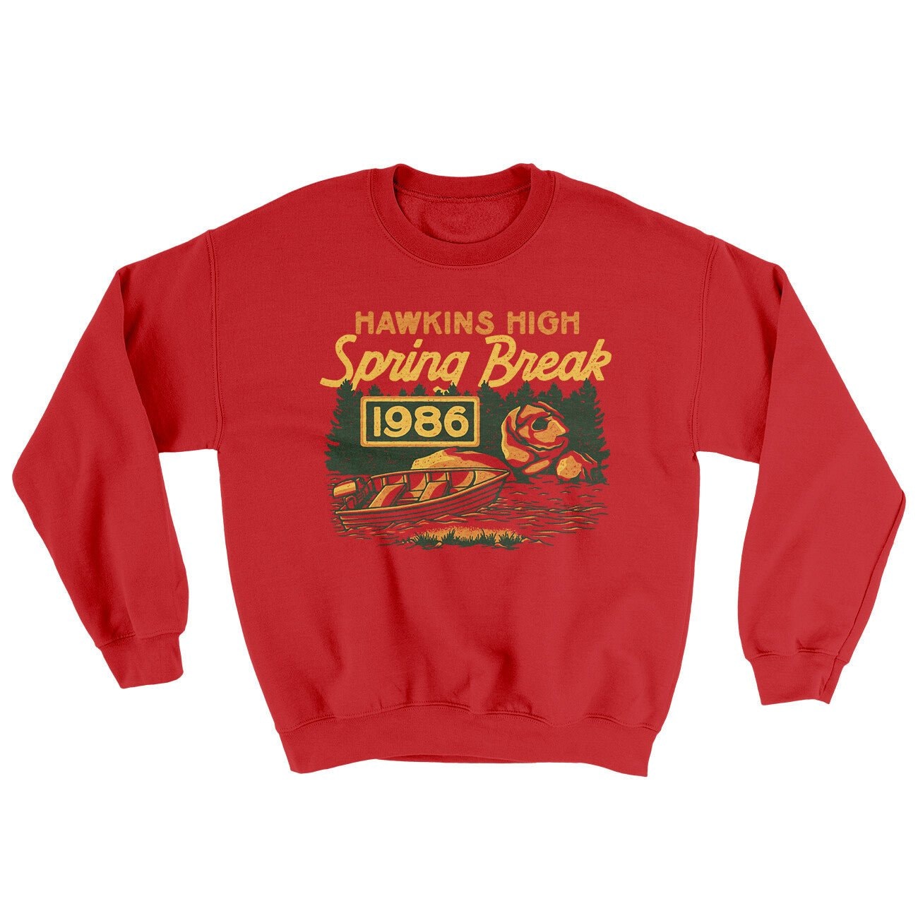 Hawkins Spring Break 1986 Ugly Sweater - Soft Cotton Poly Crewneck Sweatshirt