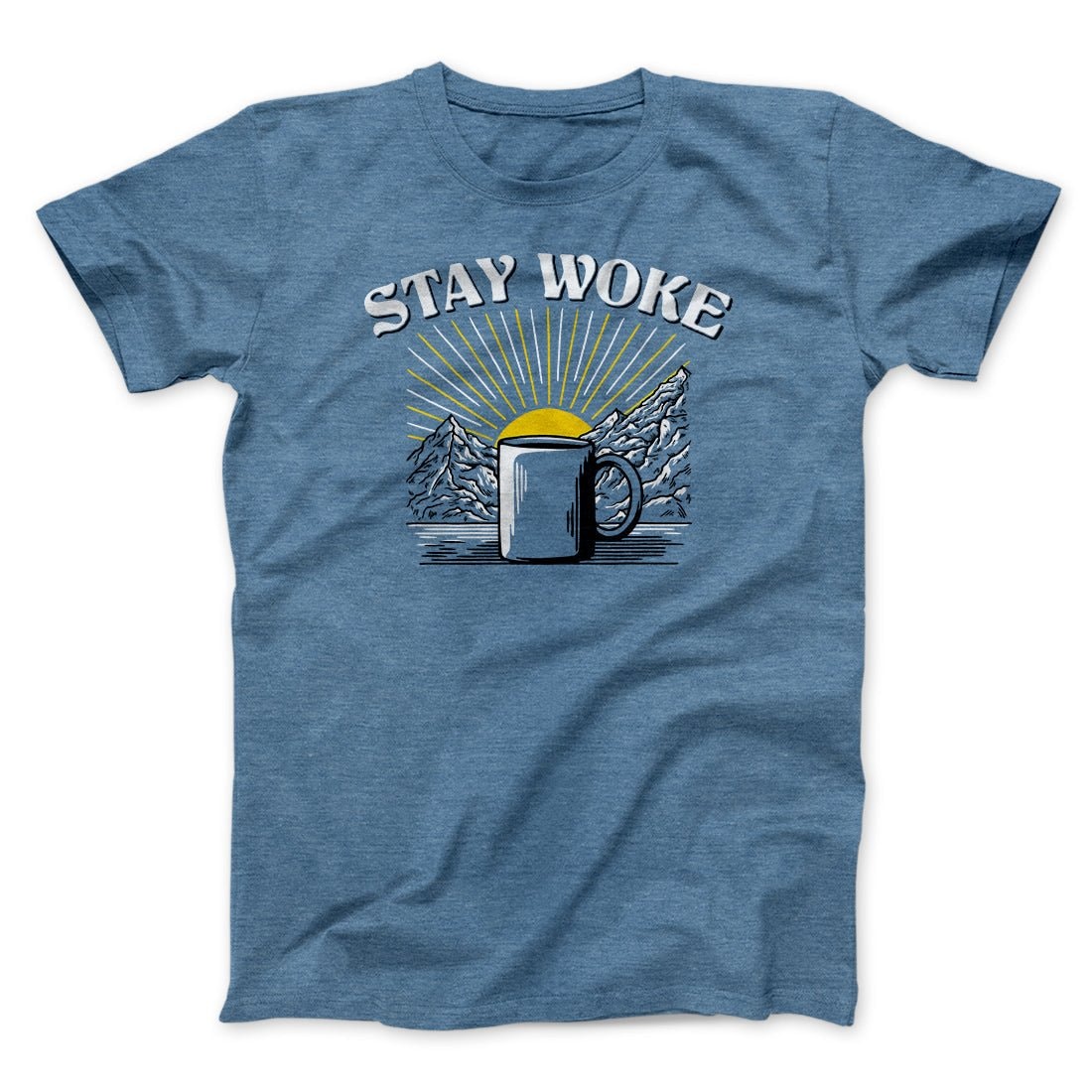 Stay Woke Coffee Funny Unisex T-Shirt - Soft Cotton Crew Neck Tee