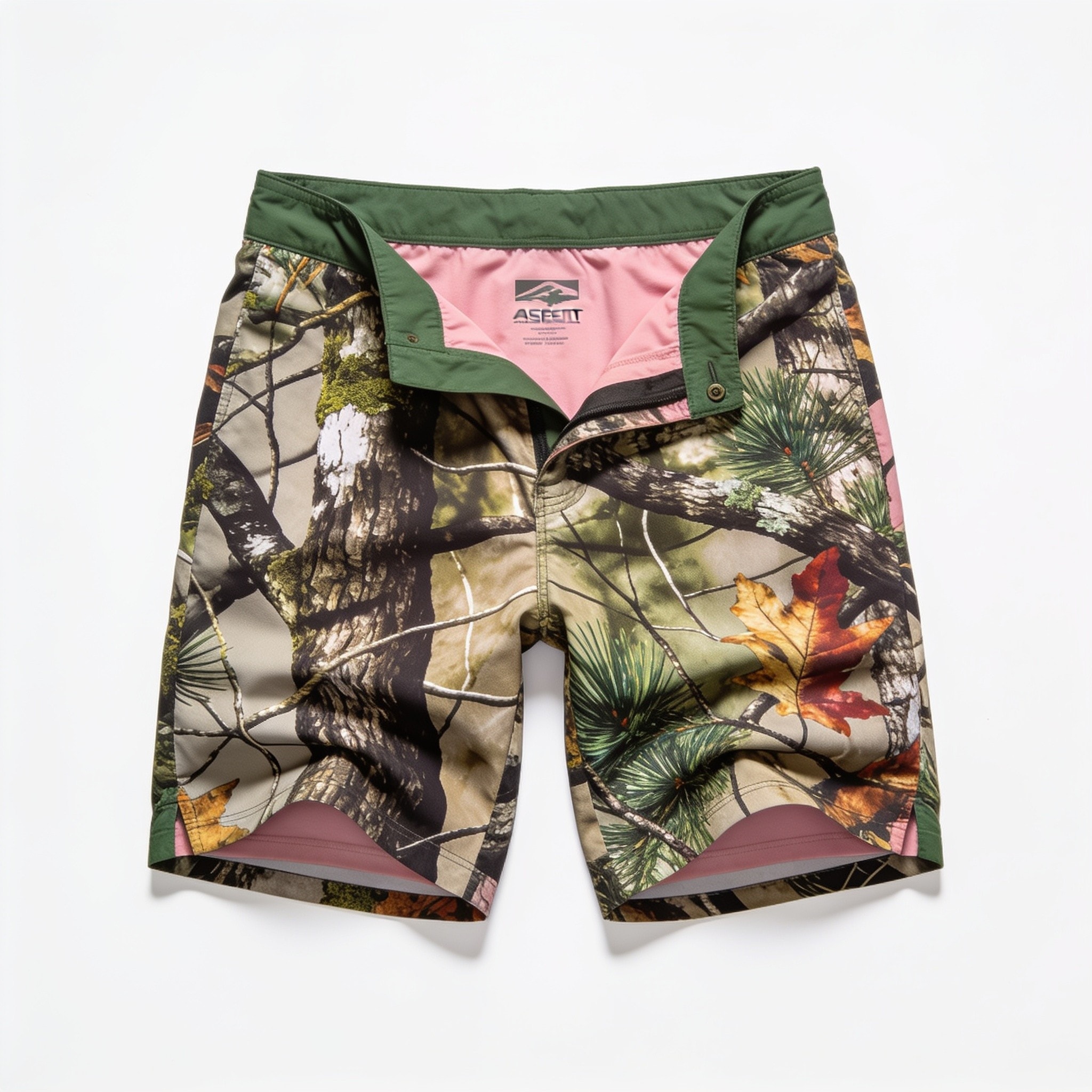 Realtree Pro Series Shorts V2 with Liner - Green/Aspect-Pink Men's Athletic Shorts