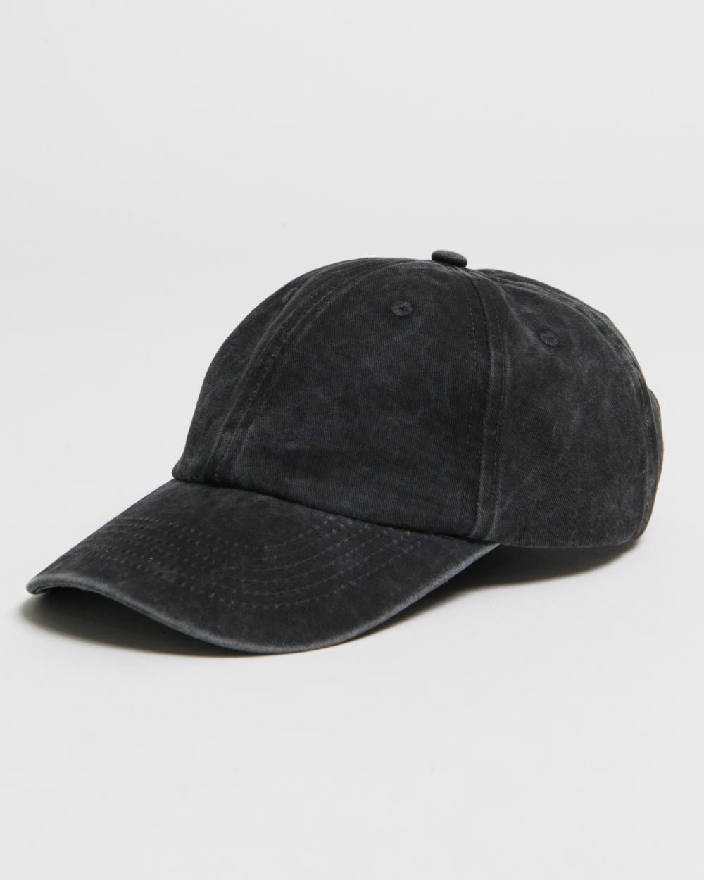 Essential Black Washed Cotton Hat - Breathable Adjustable Acid Wash Cap