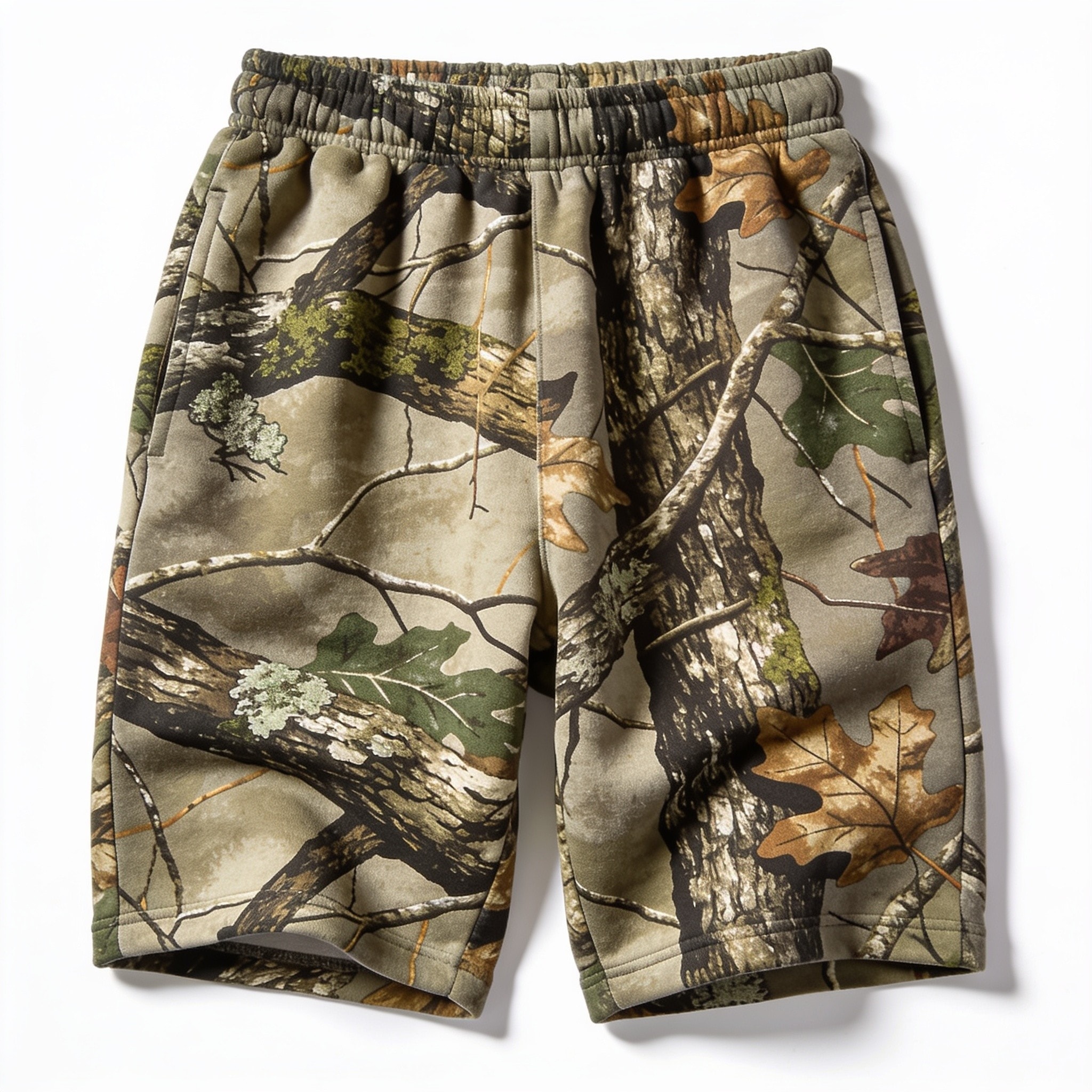 Realtree Legacy Camo Sweatshorts - Polyester Cotton Elastic Waistband