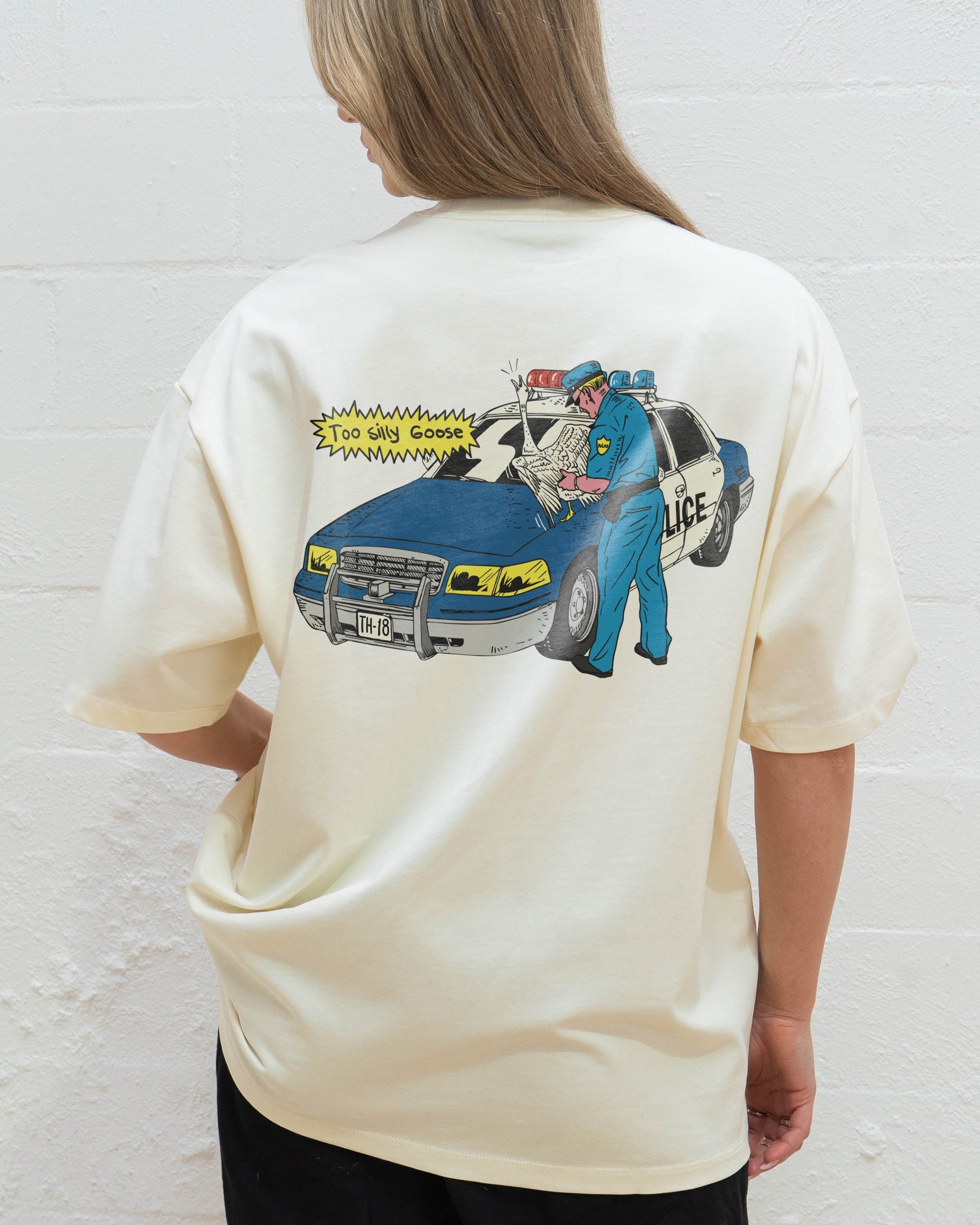 Too Silly Goose Oversized Graphic Tee Unisex 90s Boxy Fit 100% Combed Cotton
