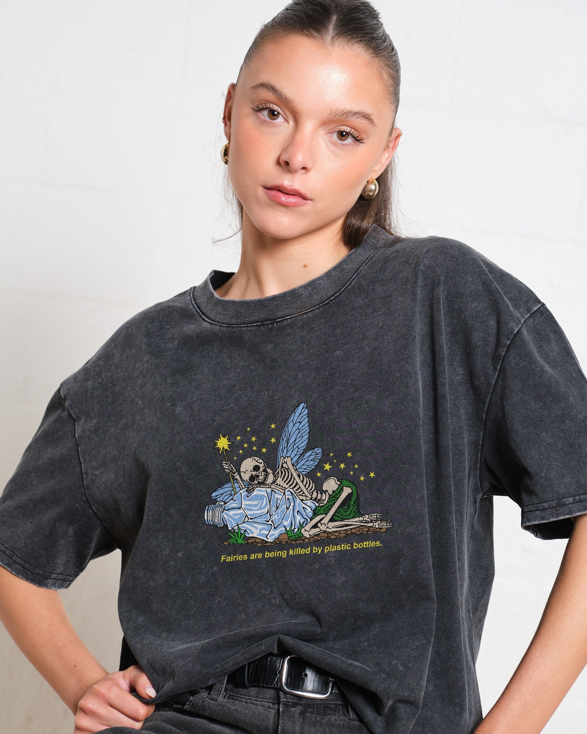 Dead Fairies Oversized Graphic Tee - Unisex 90s Boxy Fit 100% Combed Cotton