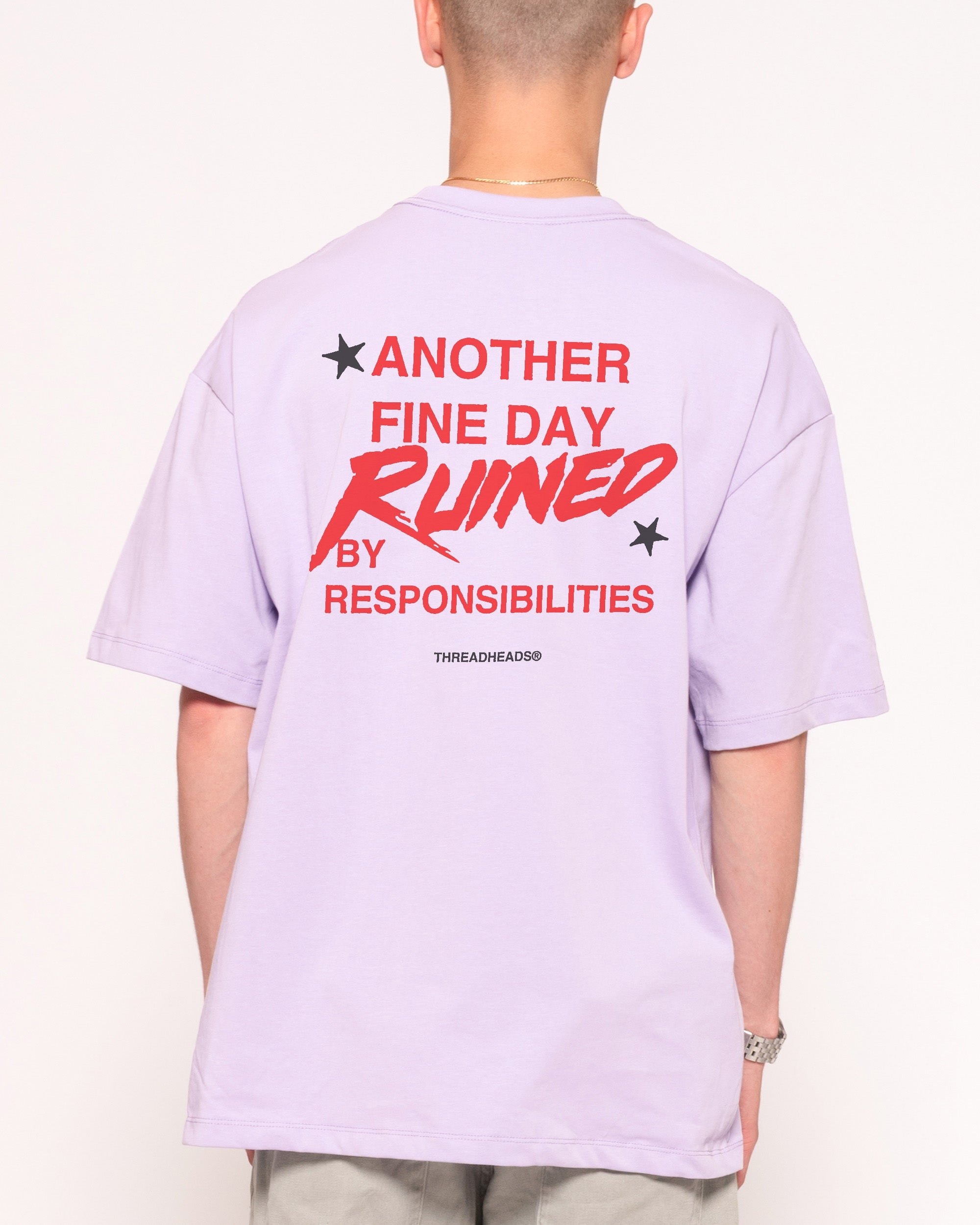 Another Fine Day Ruined Oversized Graphic Tee - Threadheads Unisex 100% Combed Cotton