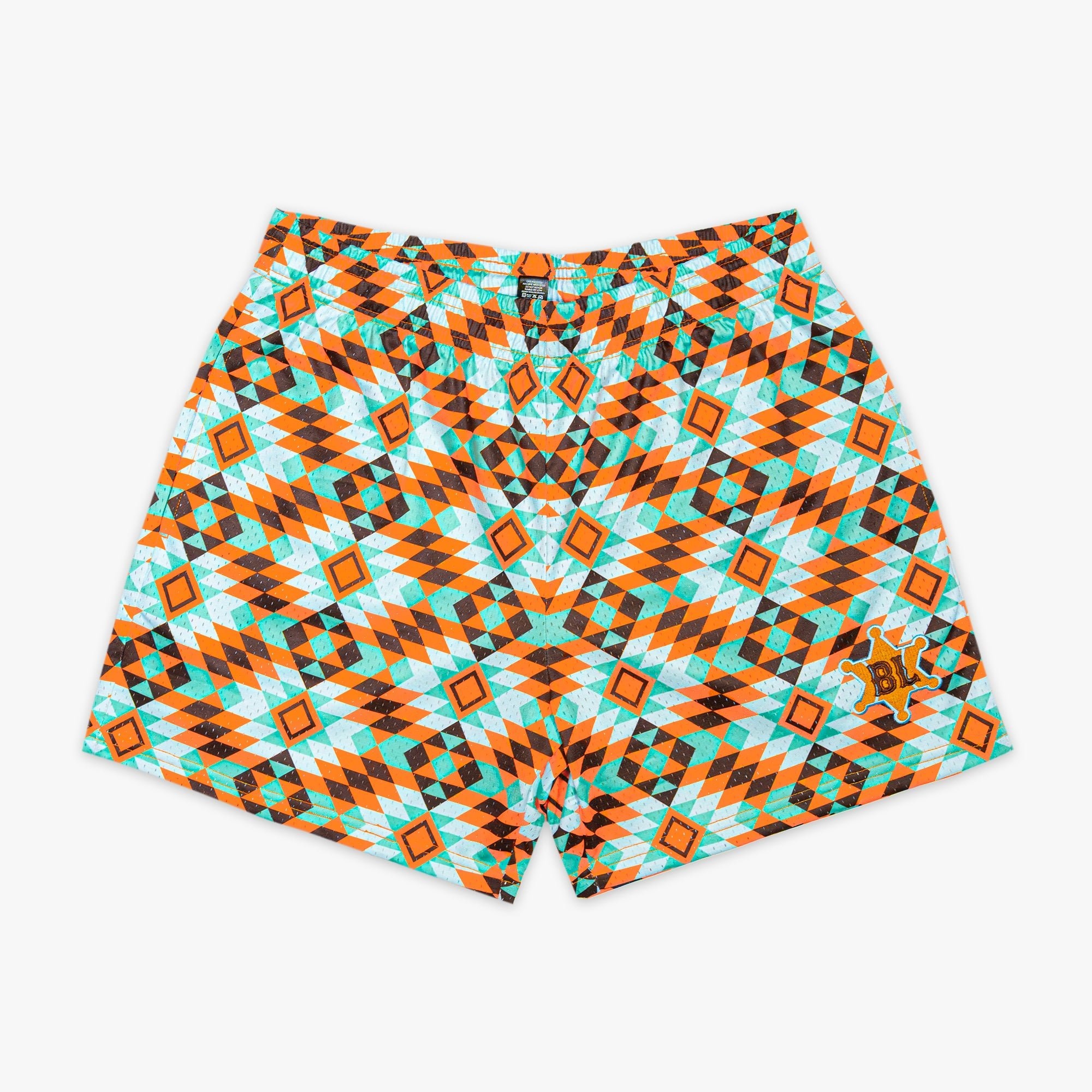 Dust Meets Diamond Youth Mesh Shorts - Southwest Geometric Print, 5" Inseam