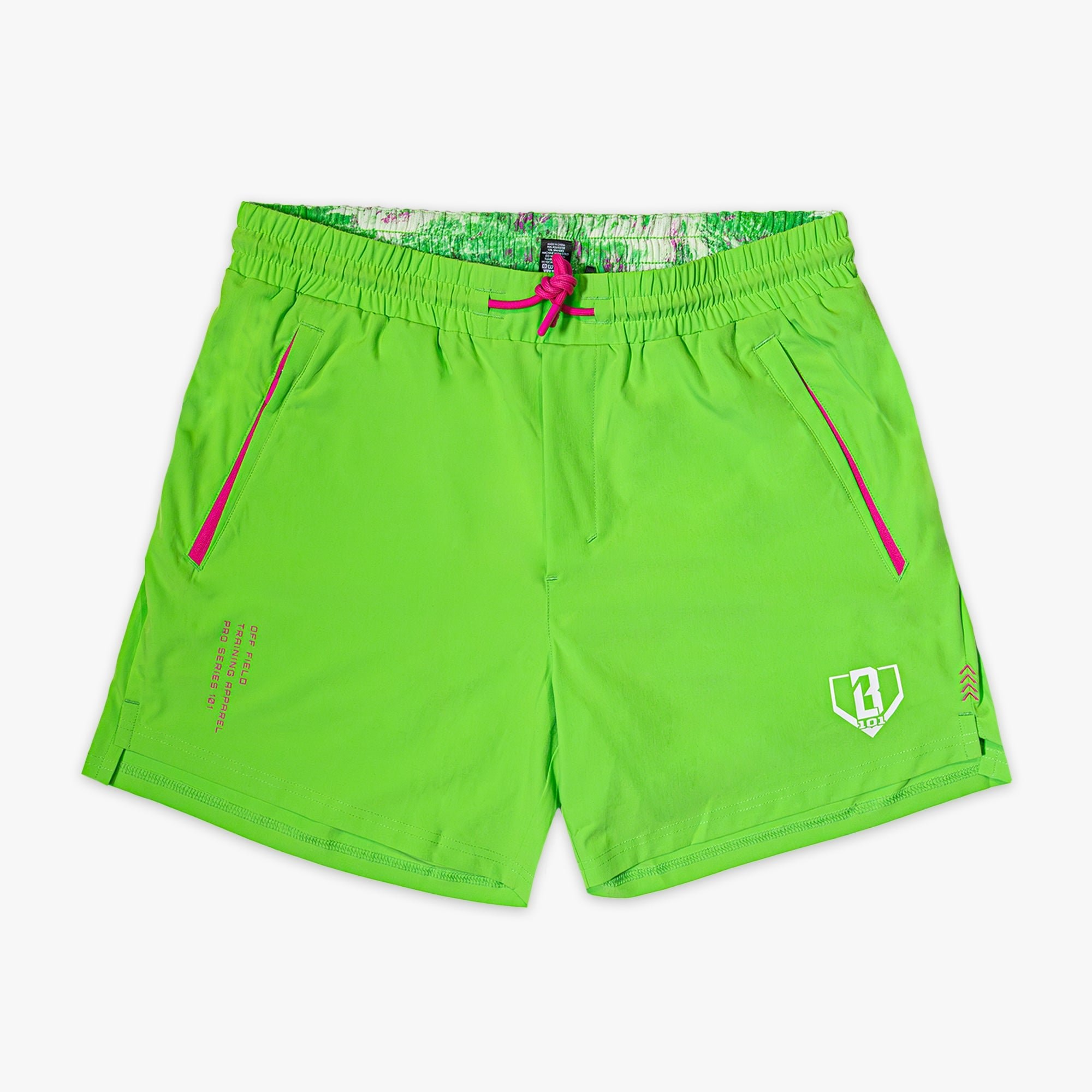 Realtree Pro Series Shorts V2 with Liner - Green/Aspect-Pink Men's Athletic Shorts