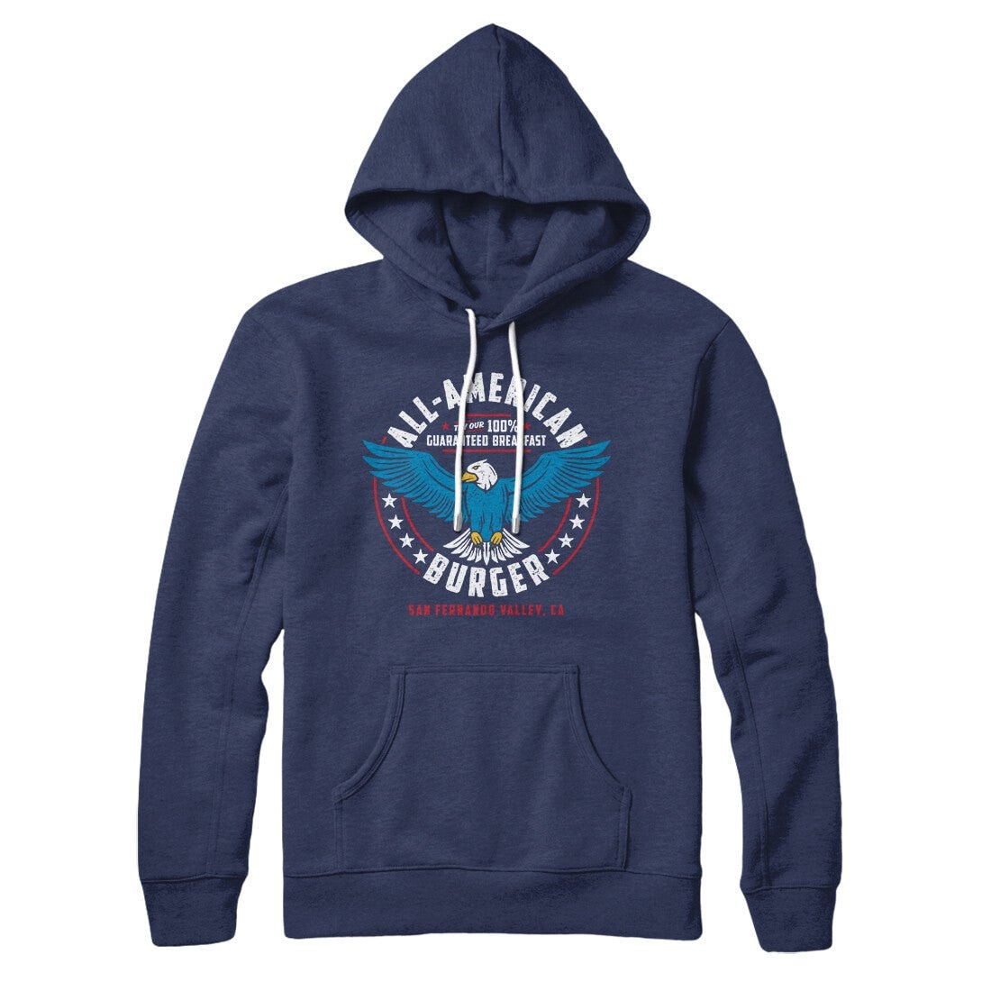 All American Burger Hoodie - Unisex Cotton Polyester Pullover with Kangaroo Pocket