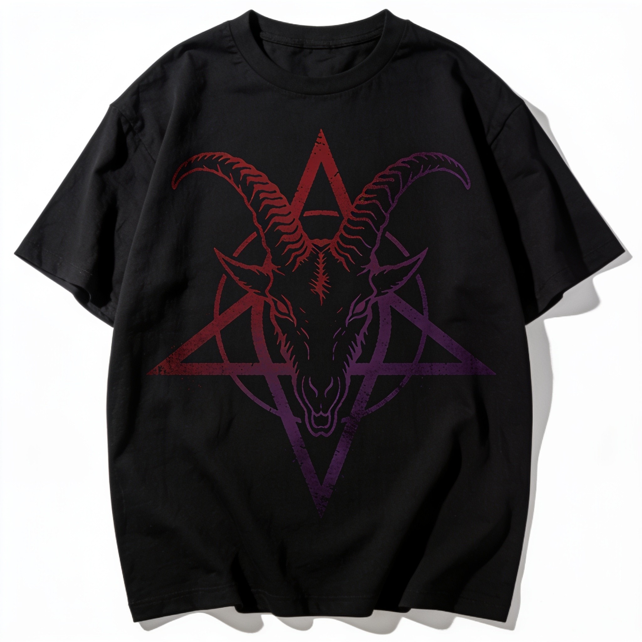 Hail Satan Oversized Graphic Tee - Unisex 90s Boxy Fit 100% Combed Cotton