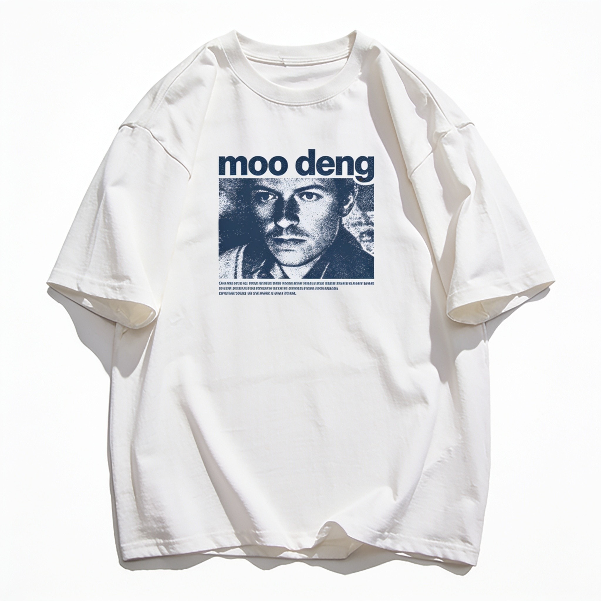 Moo Deng Oversized Graphic Tee - Unisex 90s Boxy Fit 100% Combed Cotton