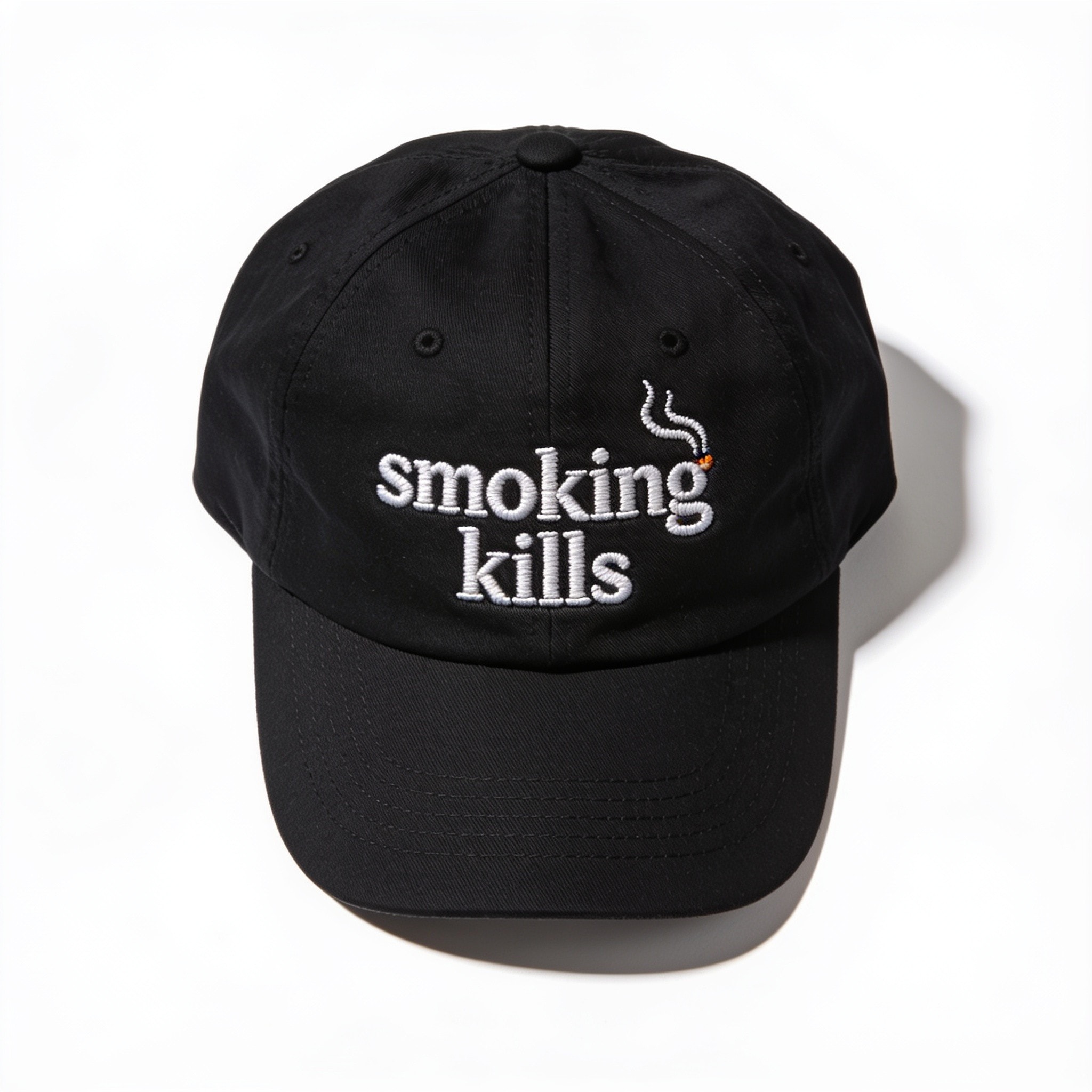 Smoking Kills Embroidered Cotton Adjustable Unisex Hat by Threadheads