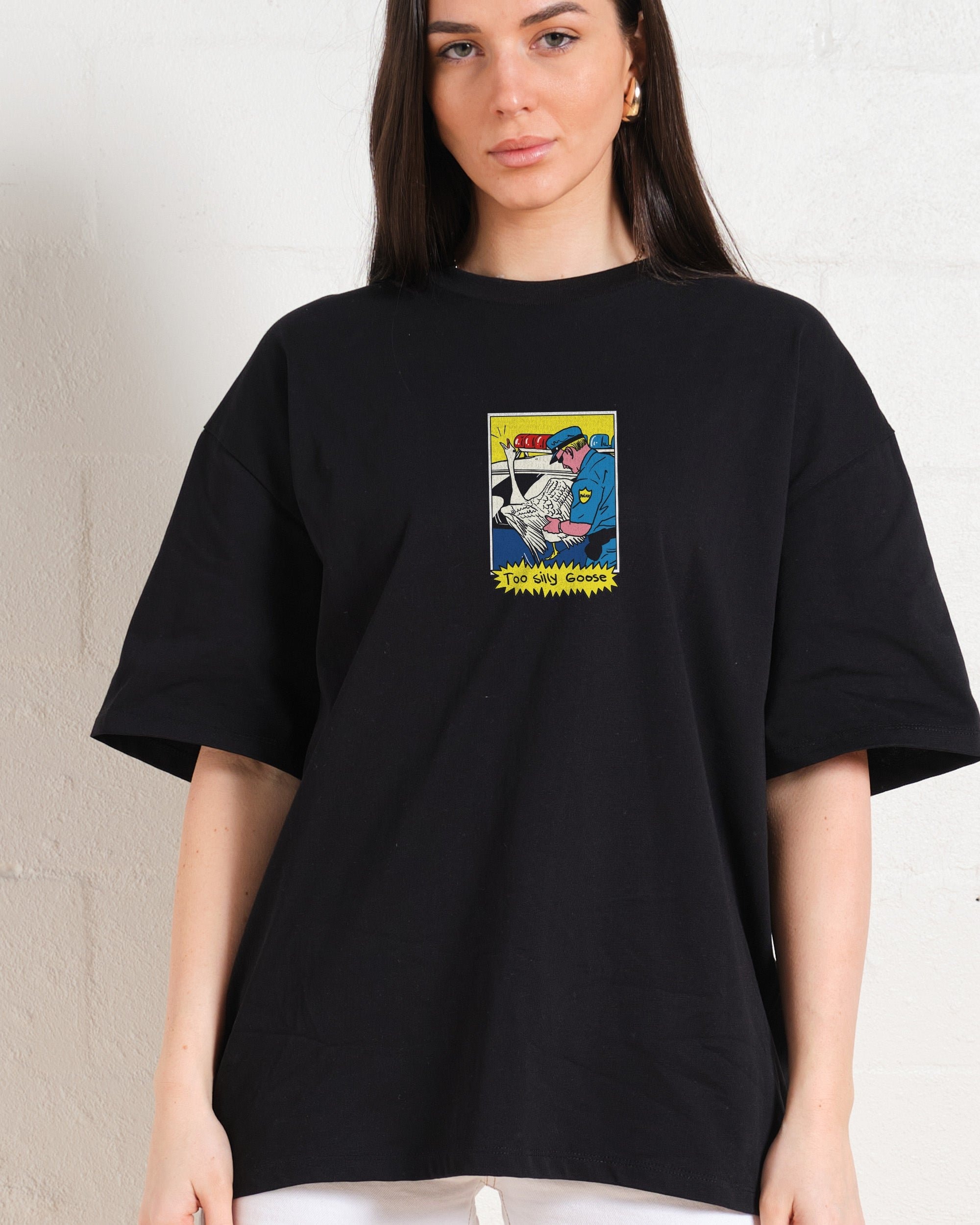 Too Silly Goose Oversized Graphic Tee Unisex 90s Boxy Fit 100% Combed Cotton