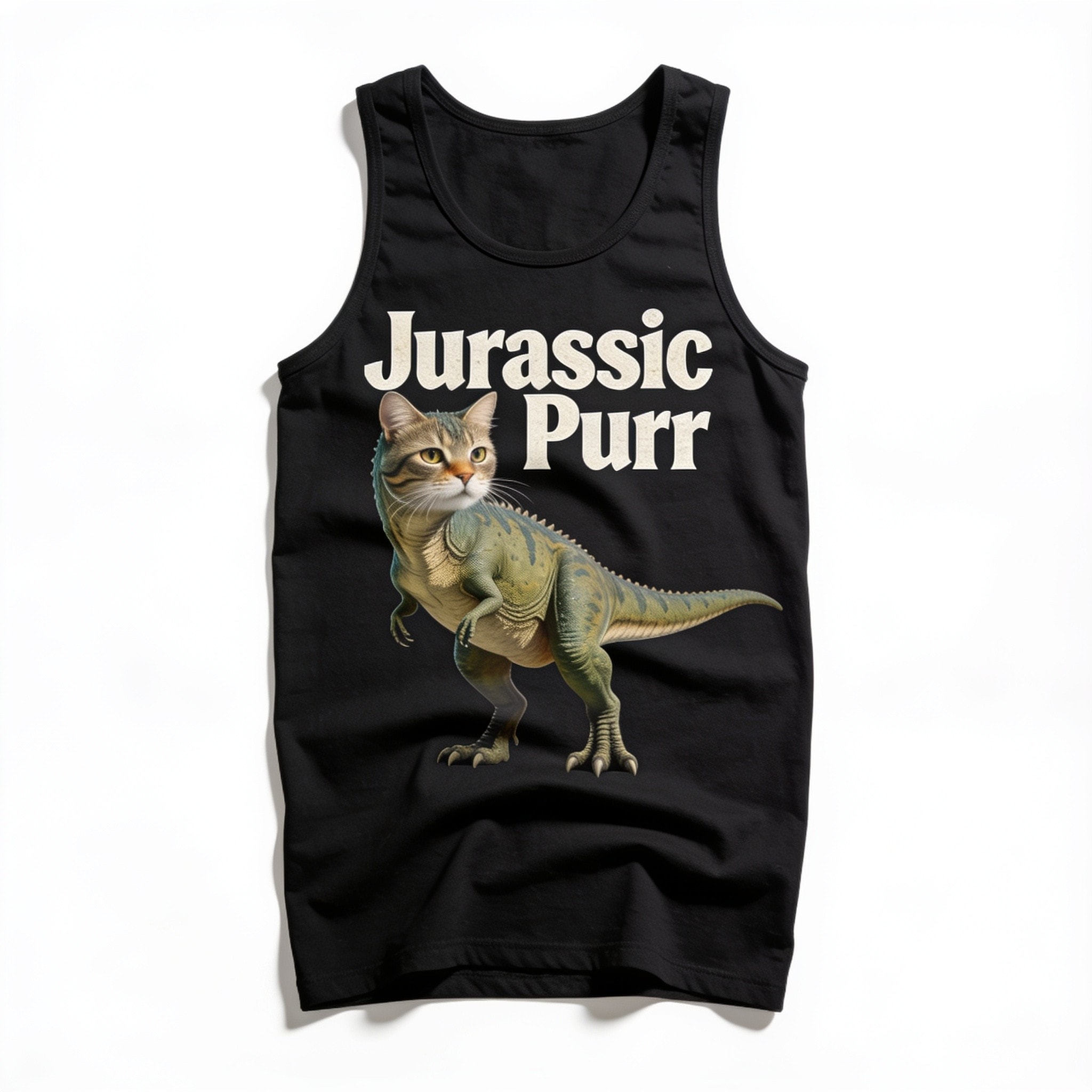 Jurassic Purr Funny Movie Unisex Tank Top - Combed Ring-Spun Cotton