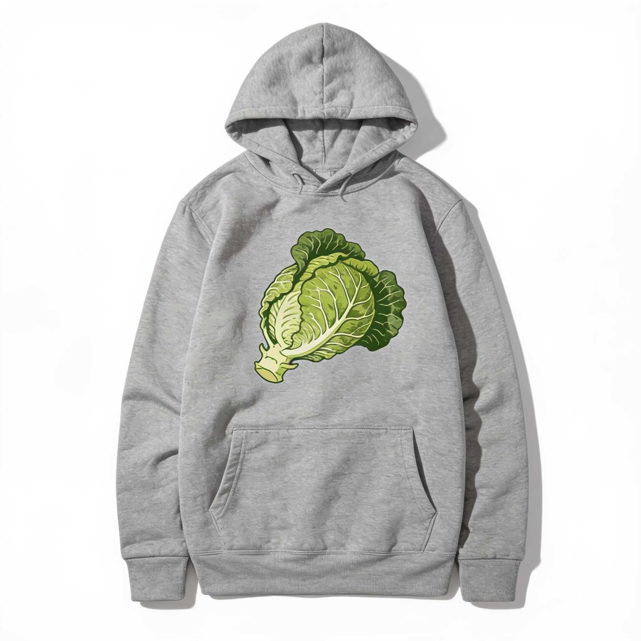 Jazz Cabbage Hoodie - Unisex Cotton Polyester Pullover with Kangaroo Pocket