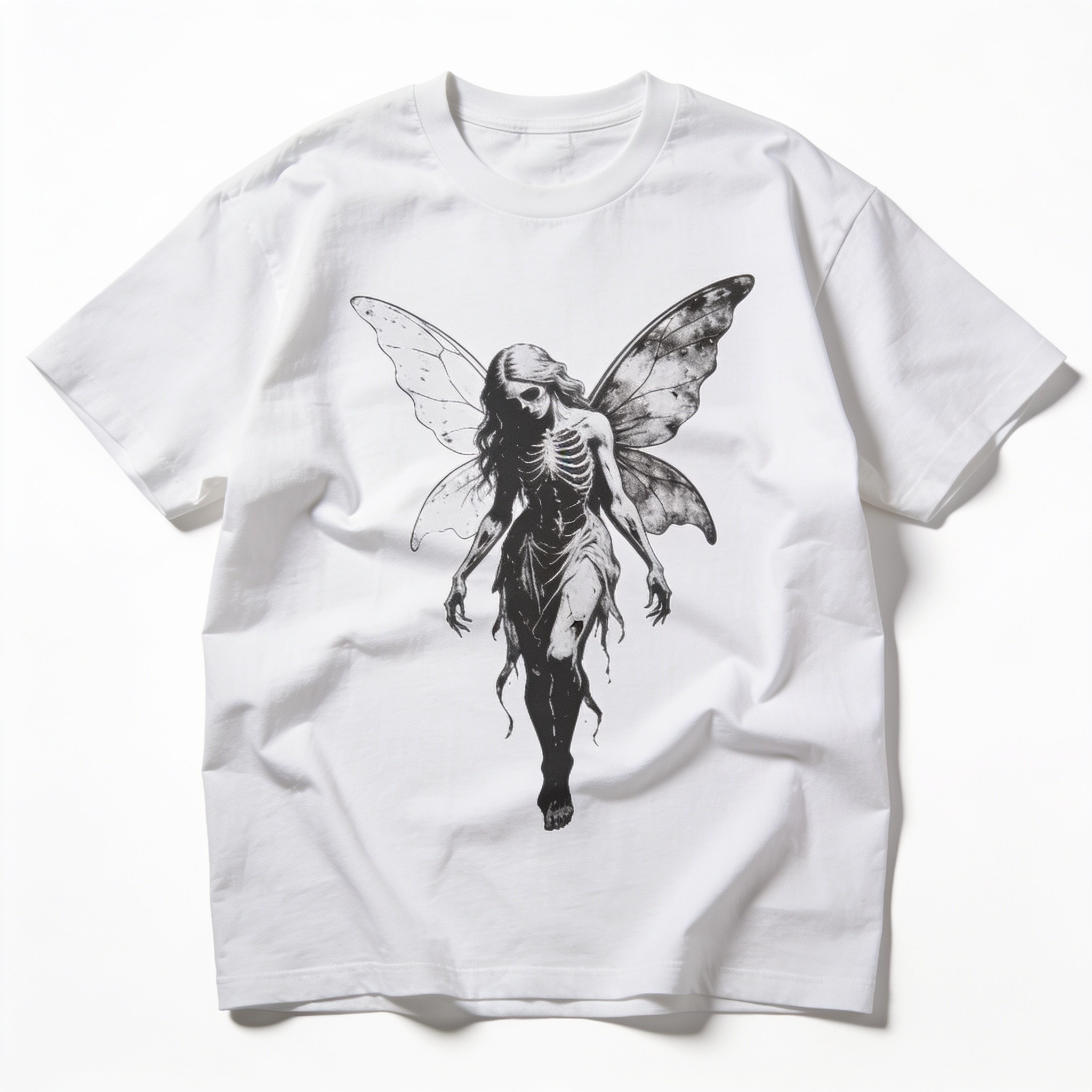 Dead Fairies Oversized Graphic Tee - Unisex 90s Boxy Fit 100% Combed Cotton