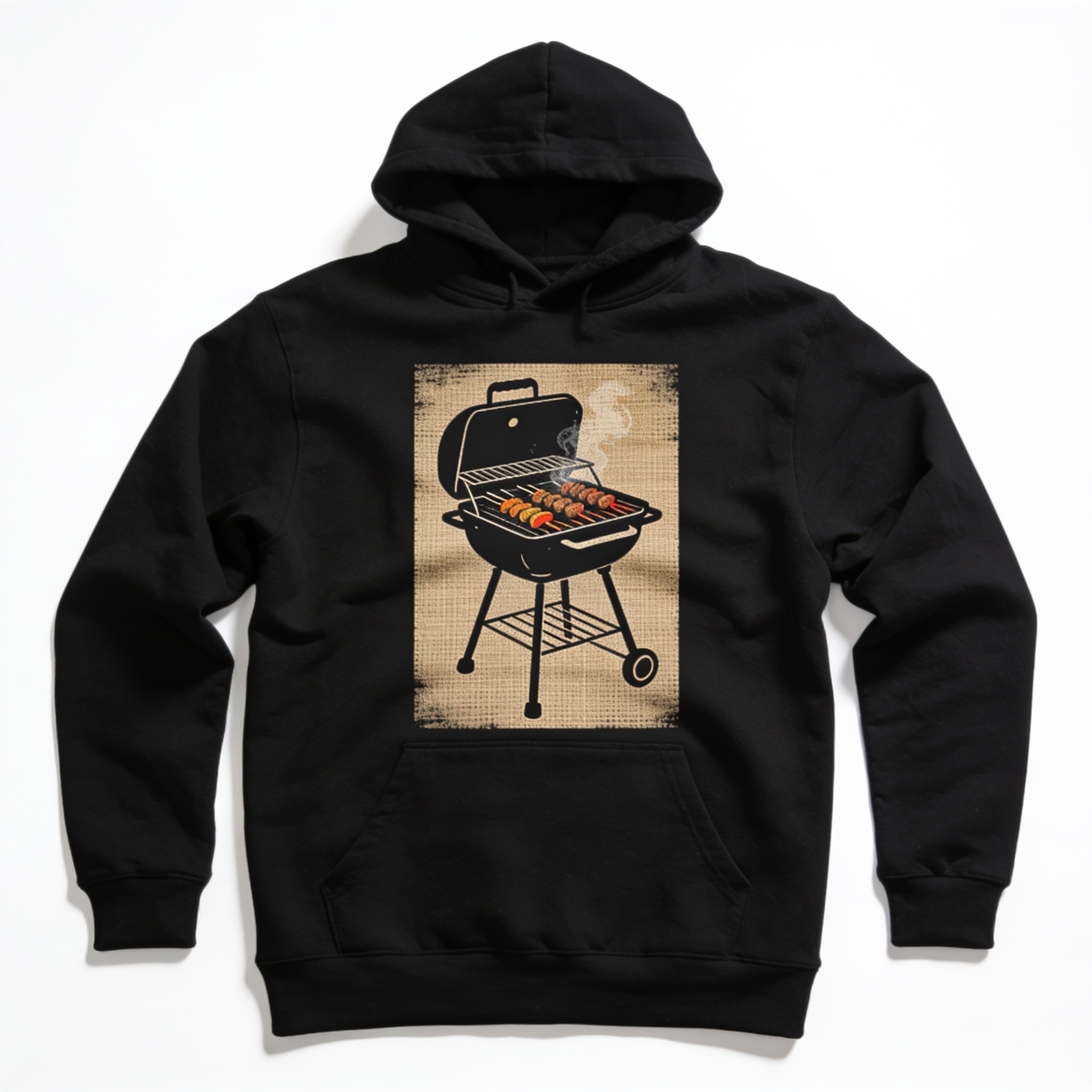 Grills Grills Grills Hoodie - Unisex Pullover with BBQ Graphic, Cotton Polyester Blend