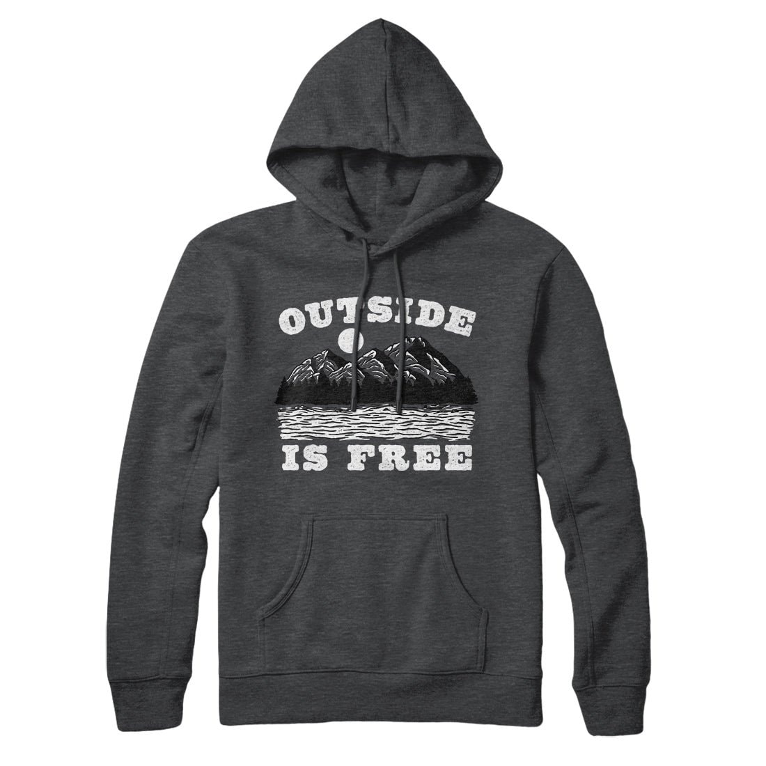 Outside Is Free Unisex Pullover Hoodie - Cotton Polyester Blend, Loose Fit