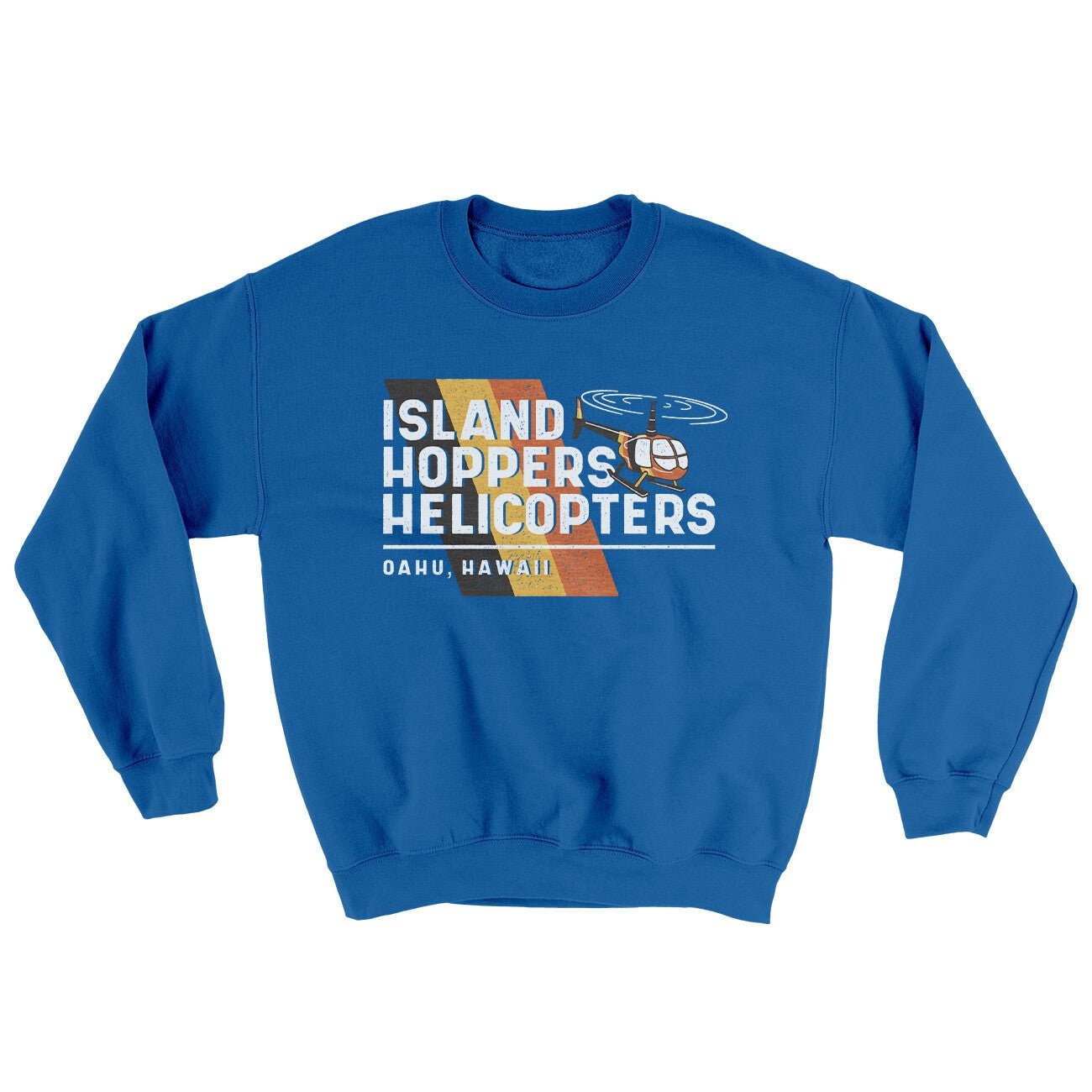 Island Hoppers Helicopters Ugly Sweater Crewneck Sweatshirt