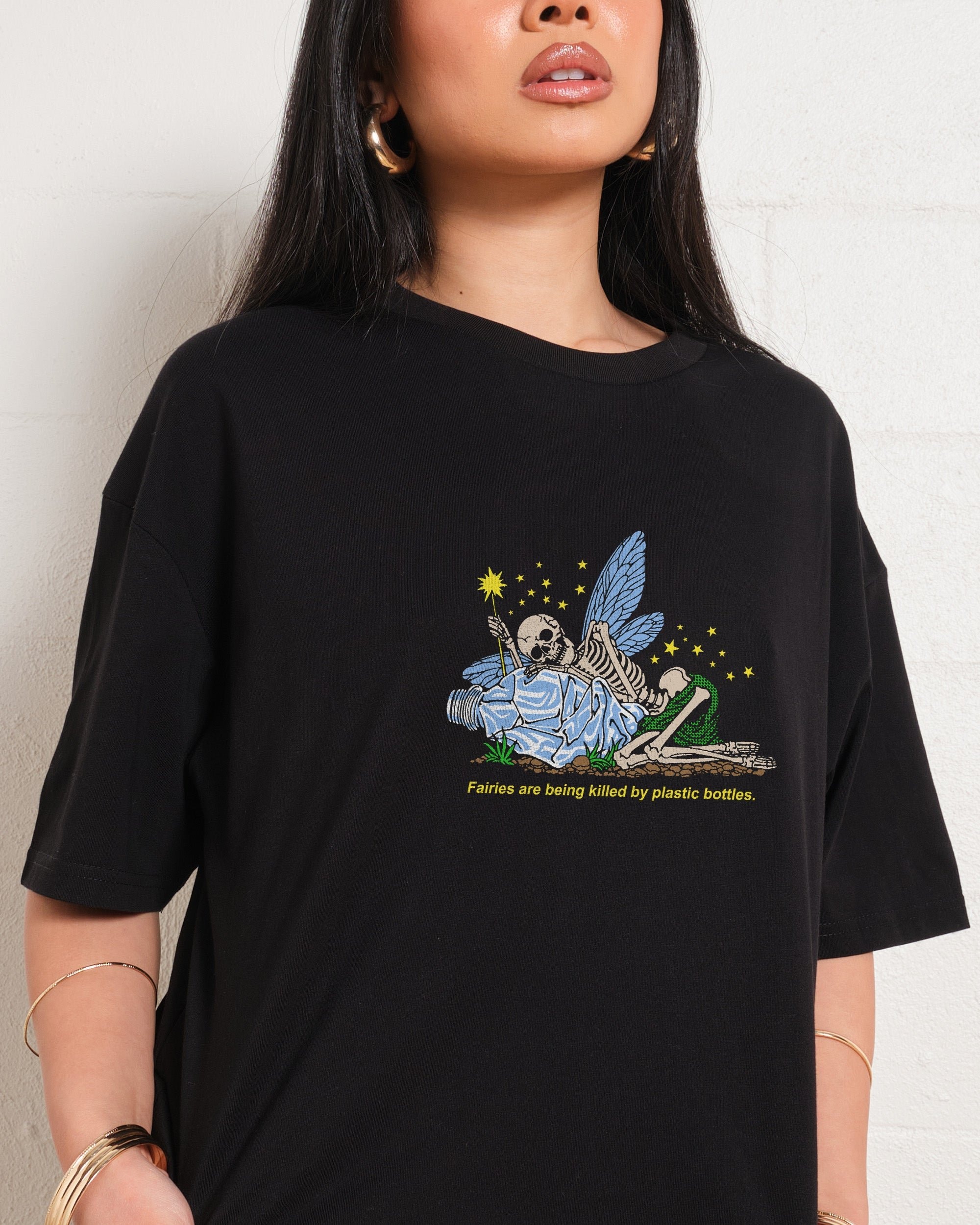 Dead Fairies Oversized Graphic Tee - Unisex 90s Boxy Fit 100% Combed Cotton