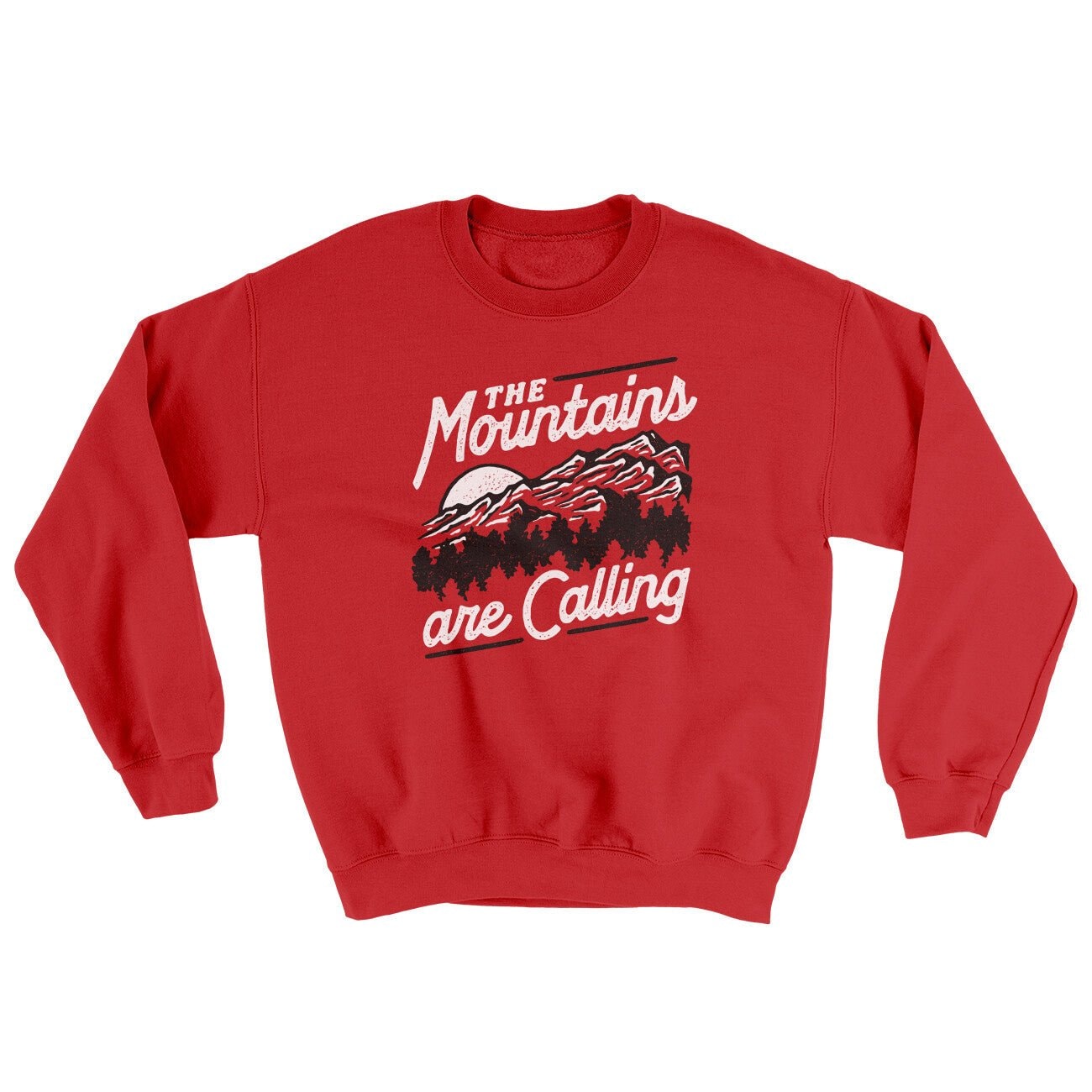 The Mountains Are Calling Ugly Sweater - Soft Cotton/Poly Crewneck Sweatshirt