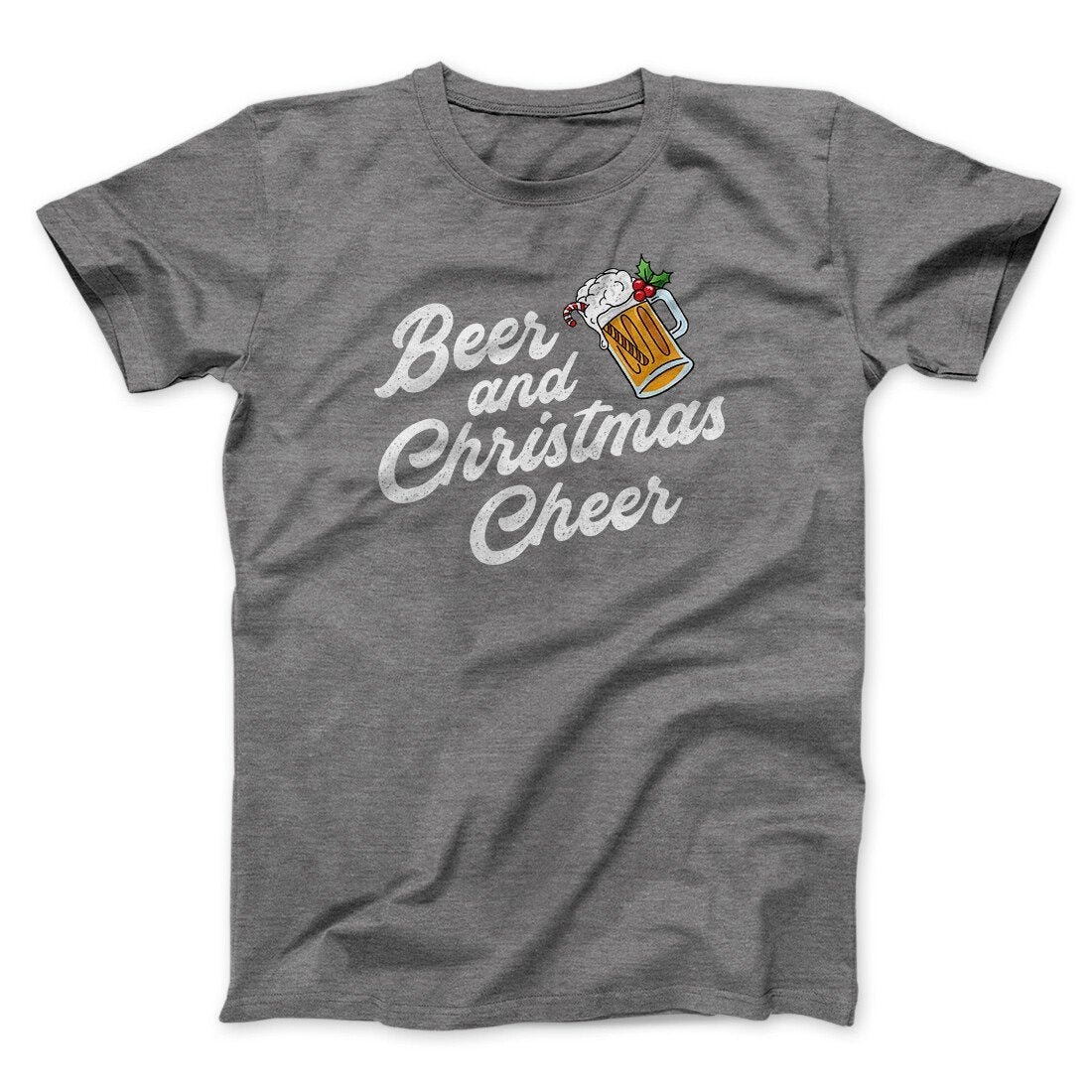 Beer And Christmas Cheer Unisex T-Shirt - Soft Cotton Crew Neck Graphic Tee