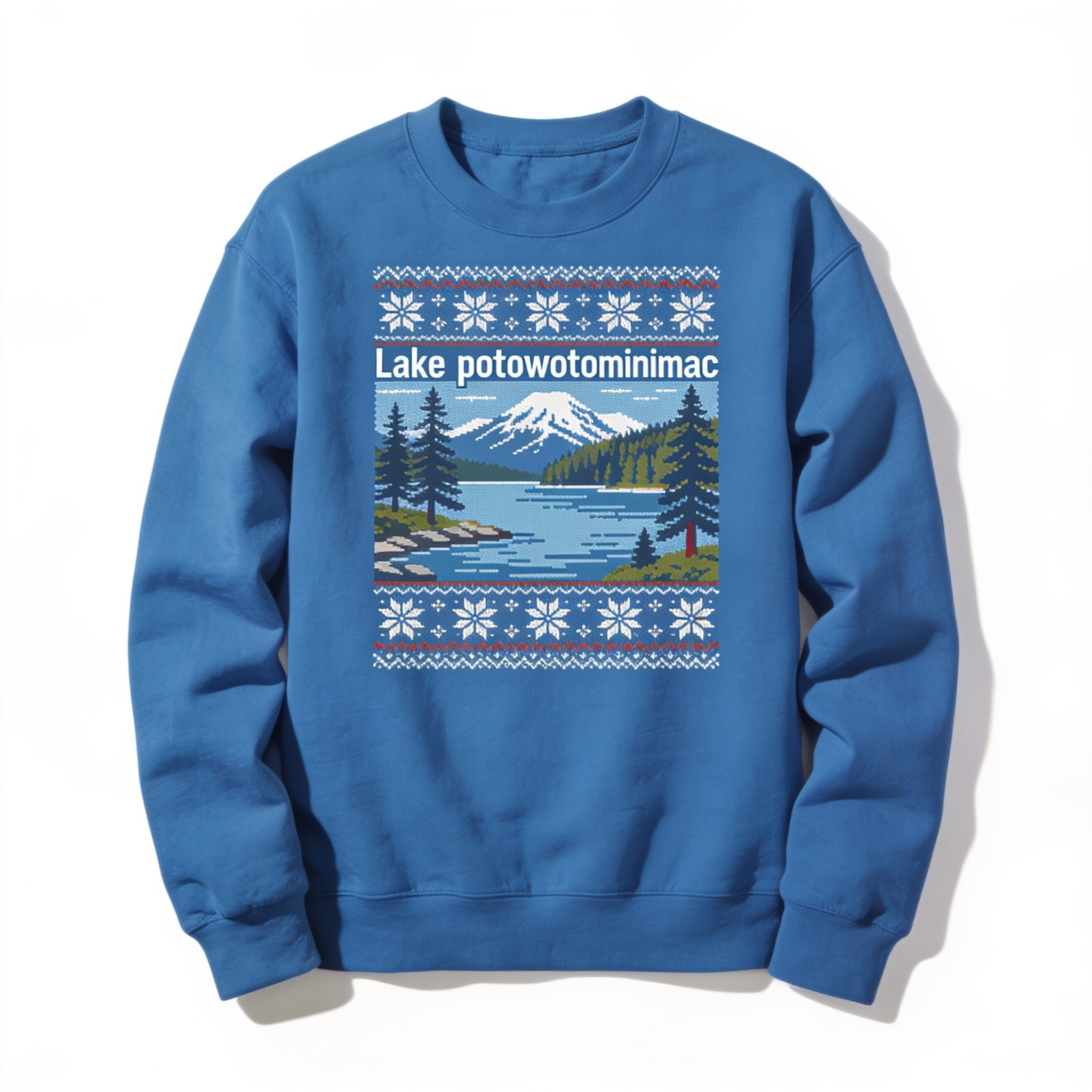 Lake Potowotominimac Ugly Sweater Crewneck Sweatshirt