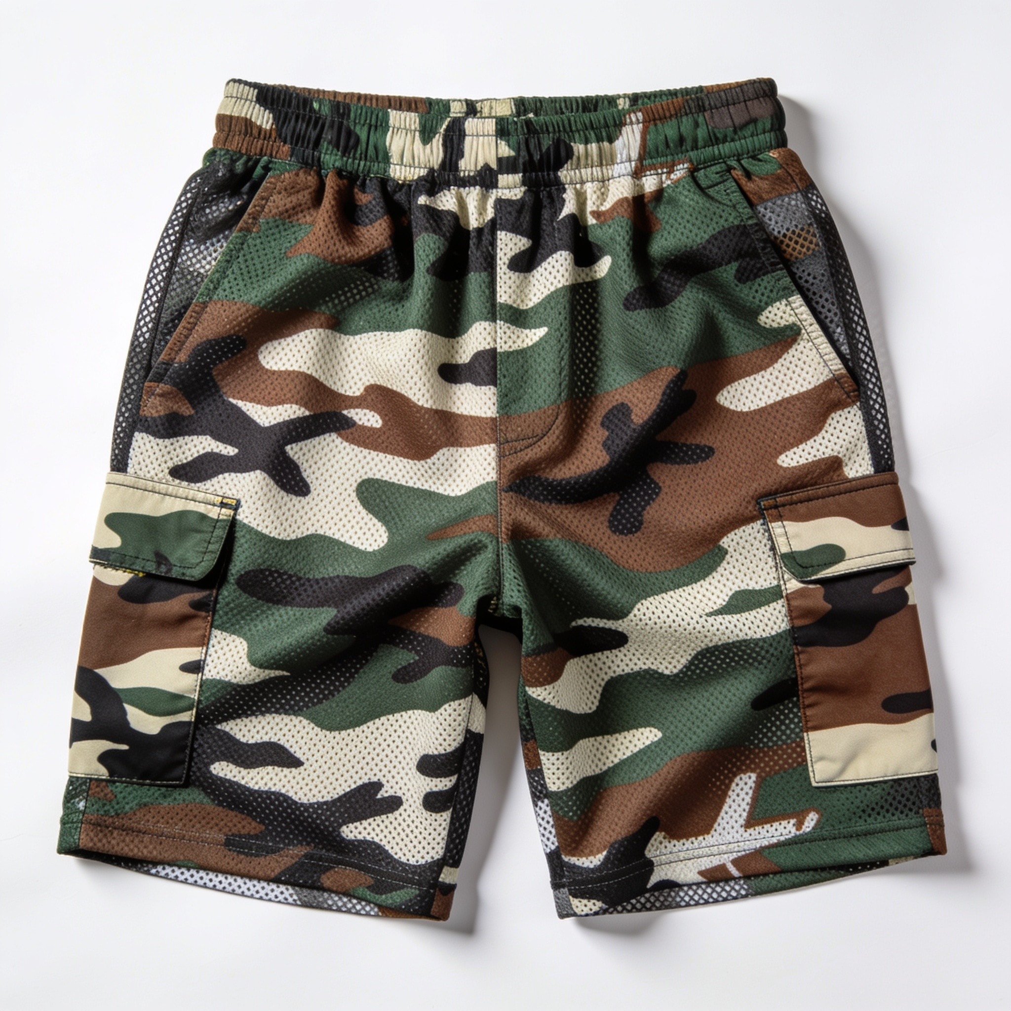 Flight Deck Camo Mesh Shorts - 100% Polyester 5" Inseam with Pockets