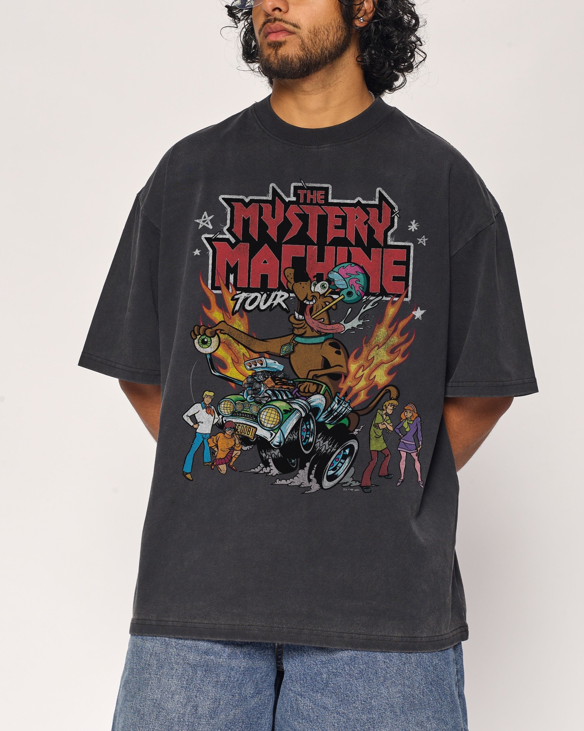 Scooby-Doo Mystery Machine Tour Oversized Graphic Tee - Unisex 100% Combed Cotton