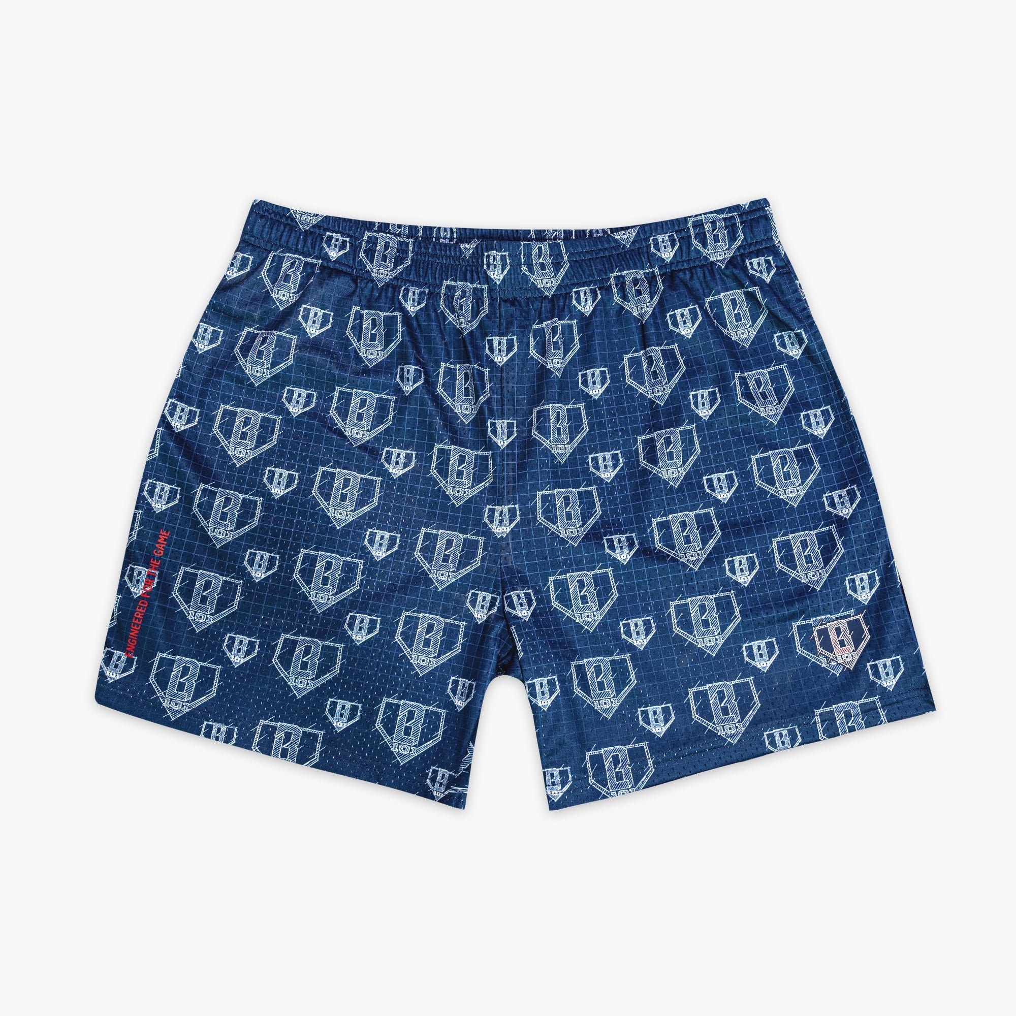 Engineered For The Game Blue Mesh Athletic Shorts - Polyester Drawstring