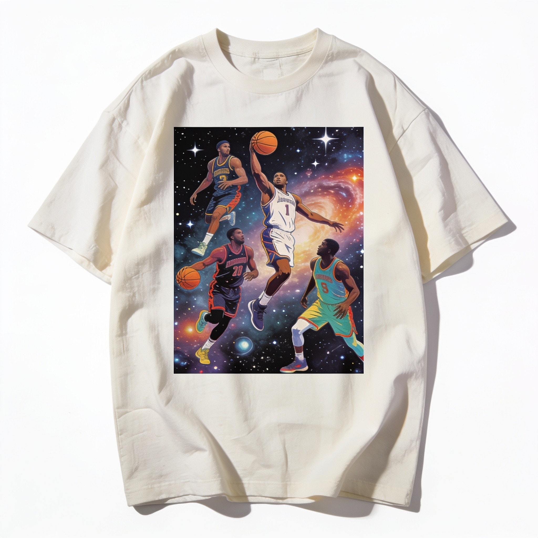 Space Jam Ballers Oversized Looney Tunes Graphic T-Shirt - Unisex 100% Combed Cotton