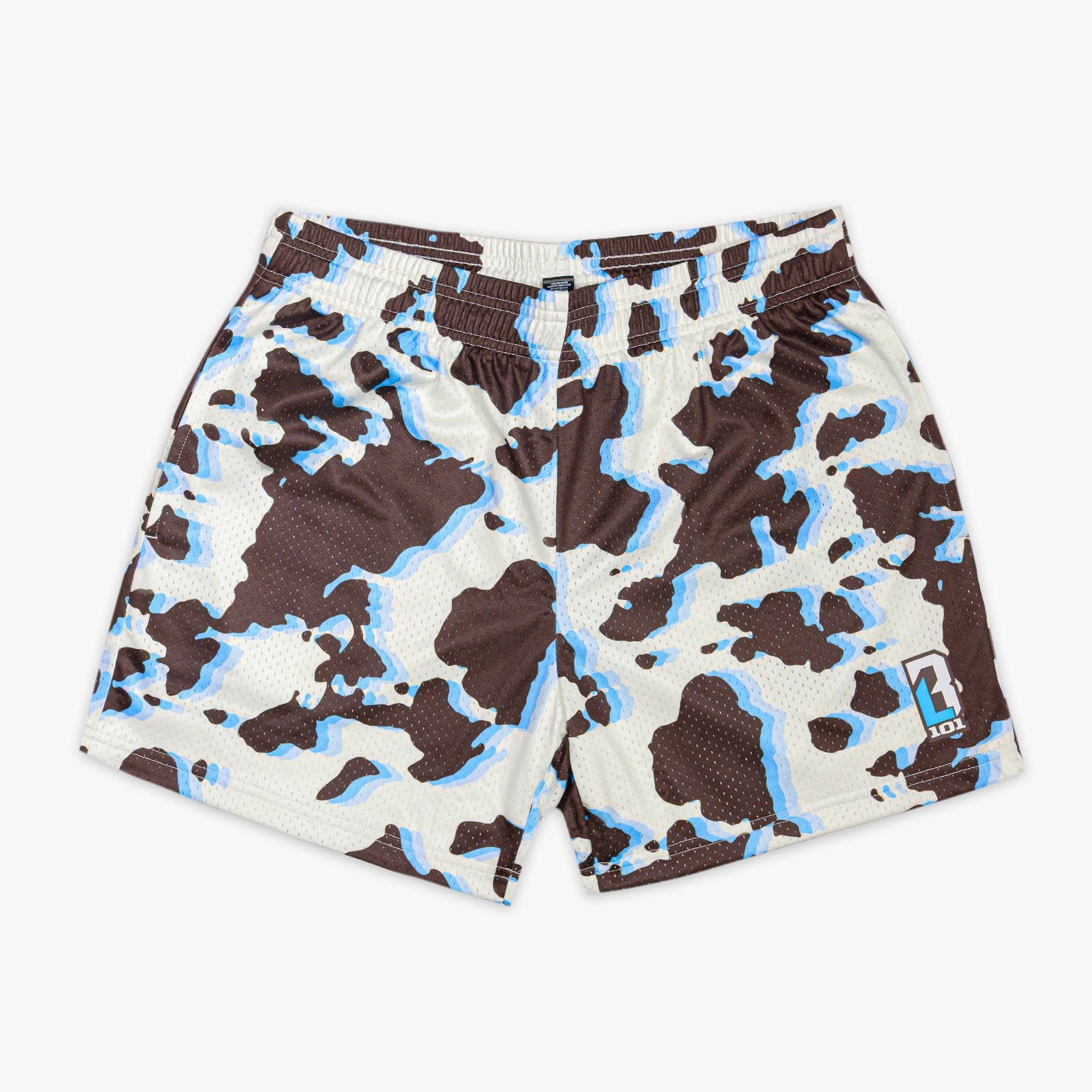 Cowhide Curveball Mesh Shorts - 100% Polyester, 5" Inseam, Allover Pattern