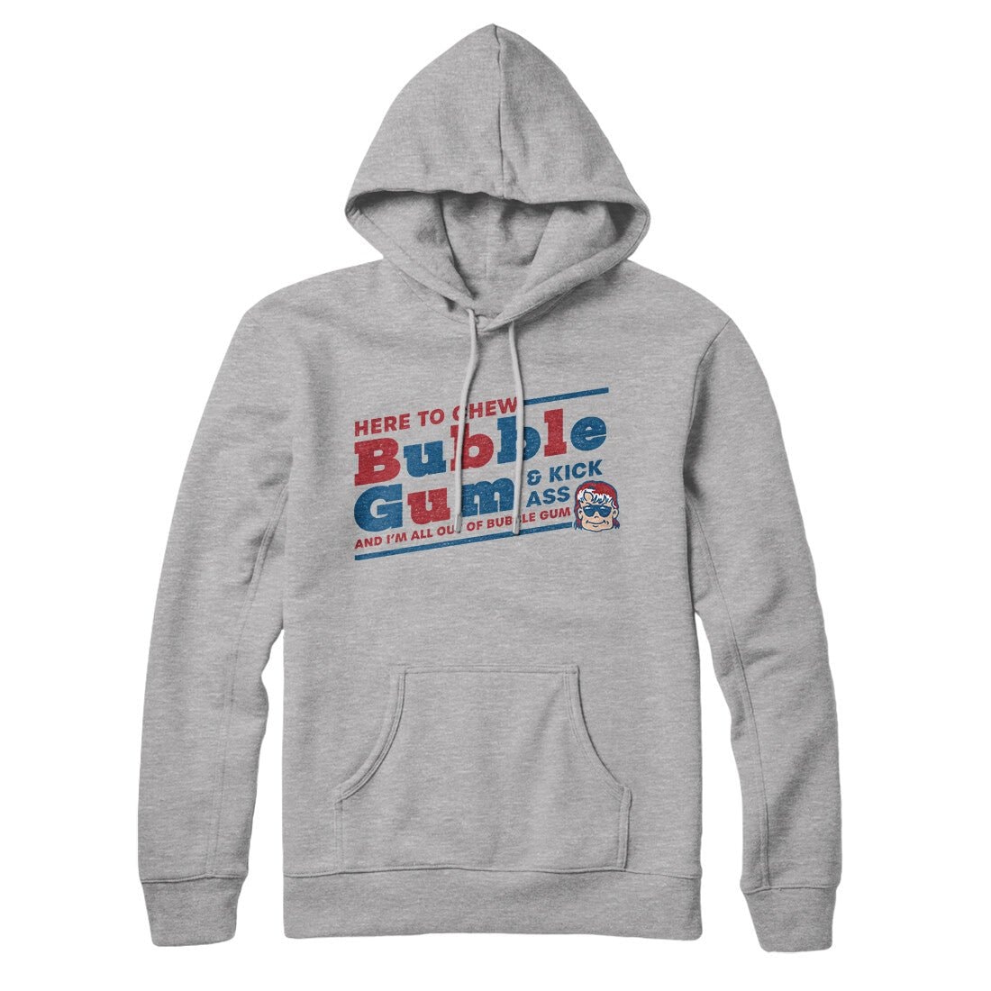 Here To Chew Bubble Gum Unisex Pullover Hoodie - Cotton Polyester Loose Fit