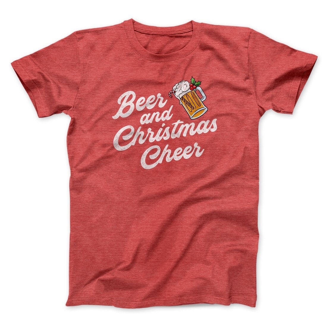 Beer And Christmas Cheer Unisex T-Shirt - Soft Cotton Crew Neck Graphic Tee