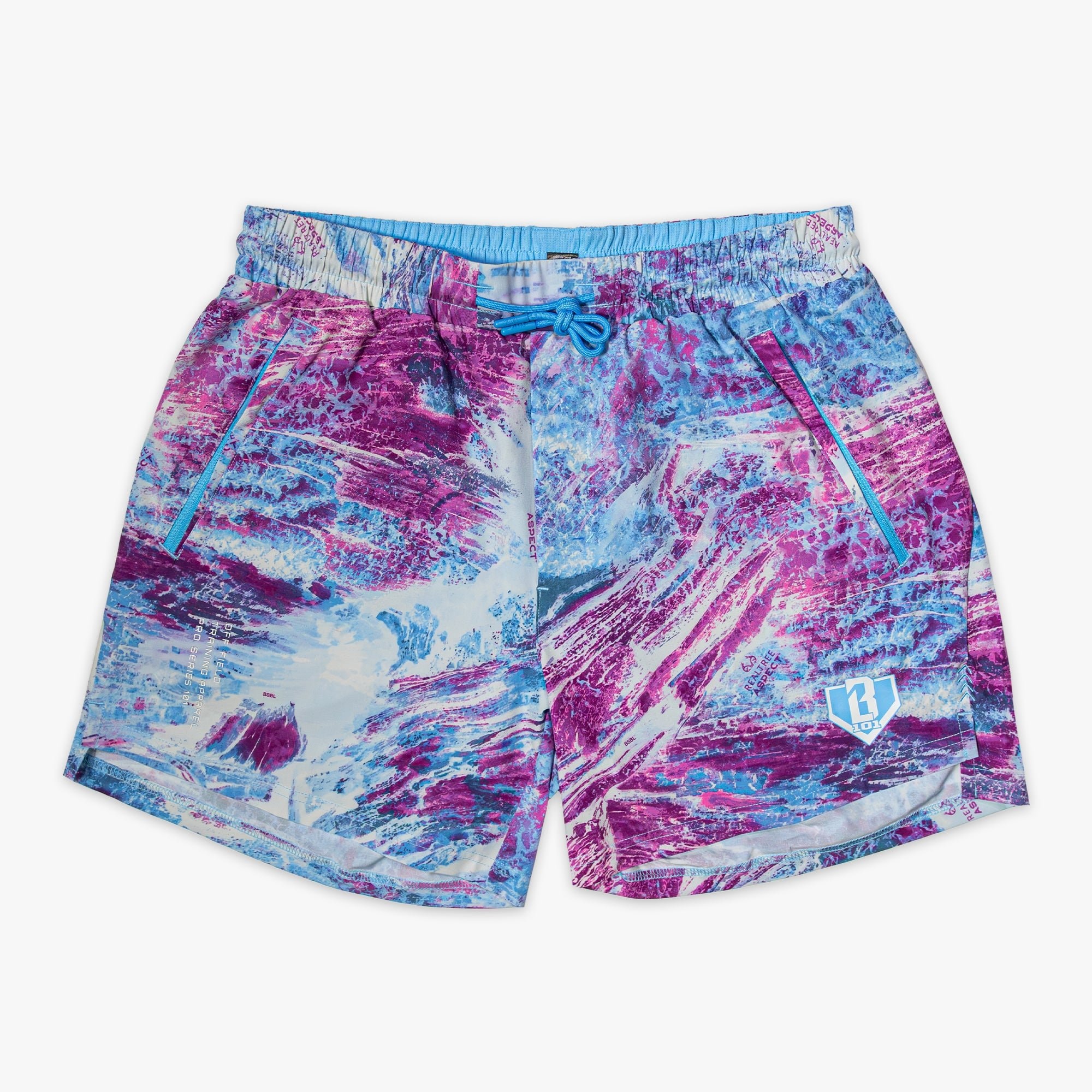 Realtree Pro Series Youth Shorts V2 with Liner - Aspect-Blue, 5" Inseam