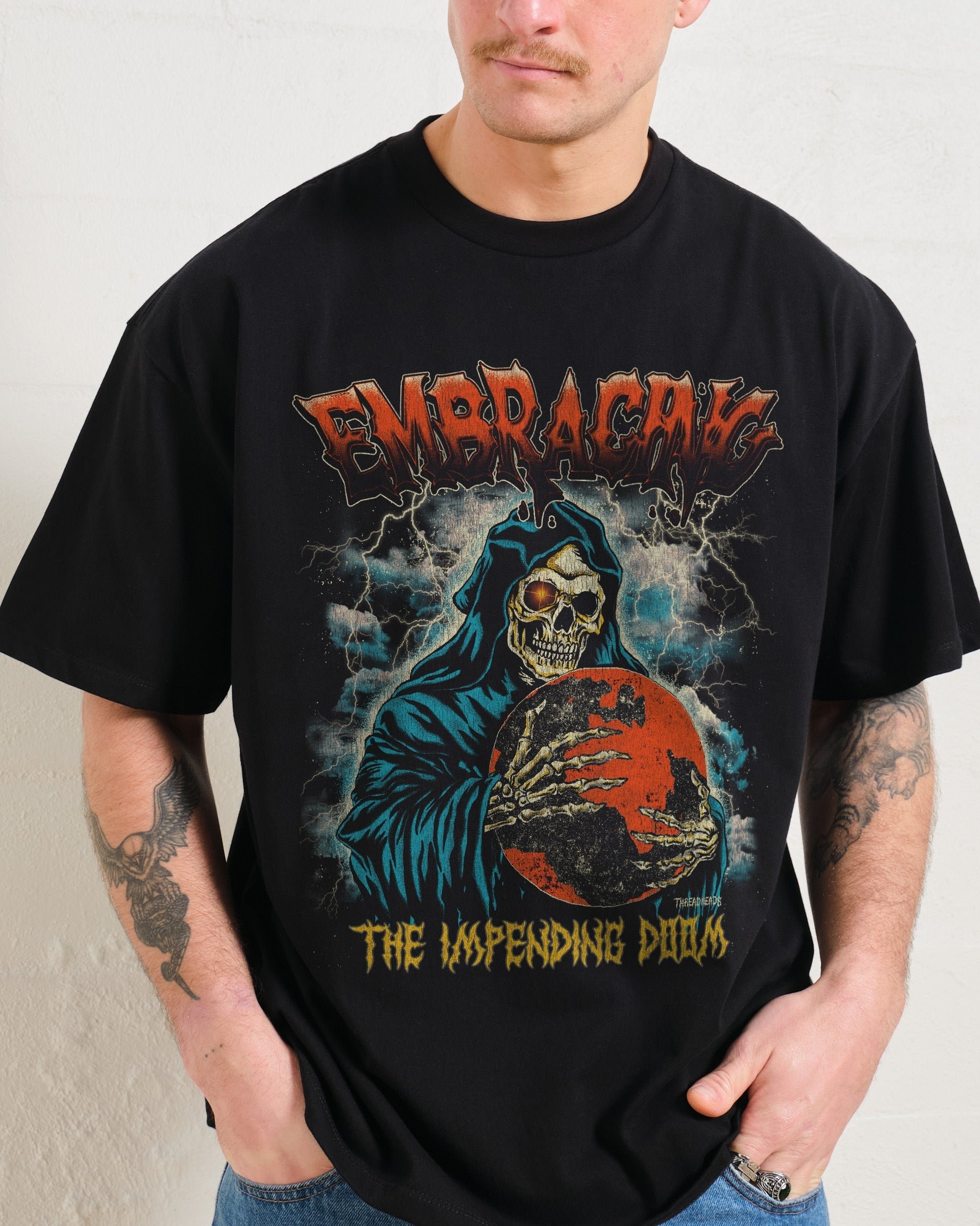 Embracing The Impending Doom Oversized Graphic Tee - Unisex 100% Combed Cotton