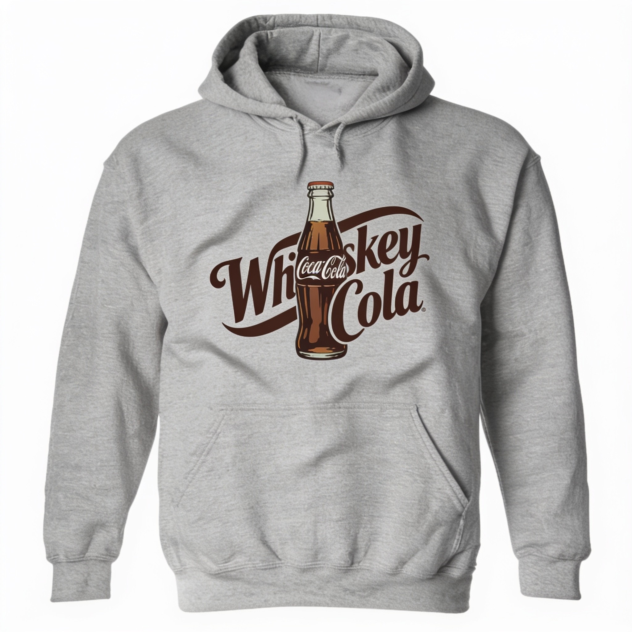 Whiskey Cola Graphic Pullover Hoodie - Unisex Cotton Polyester Blend