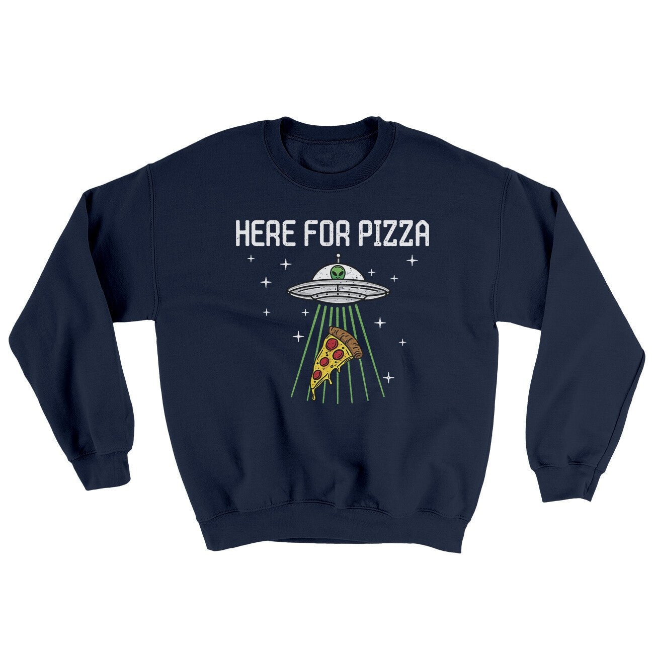 Here For The Pizza Ugly Sweater - Crewneck Sweatshirt