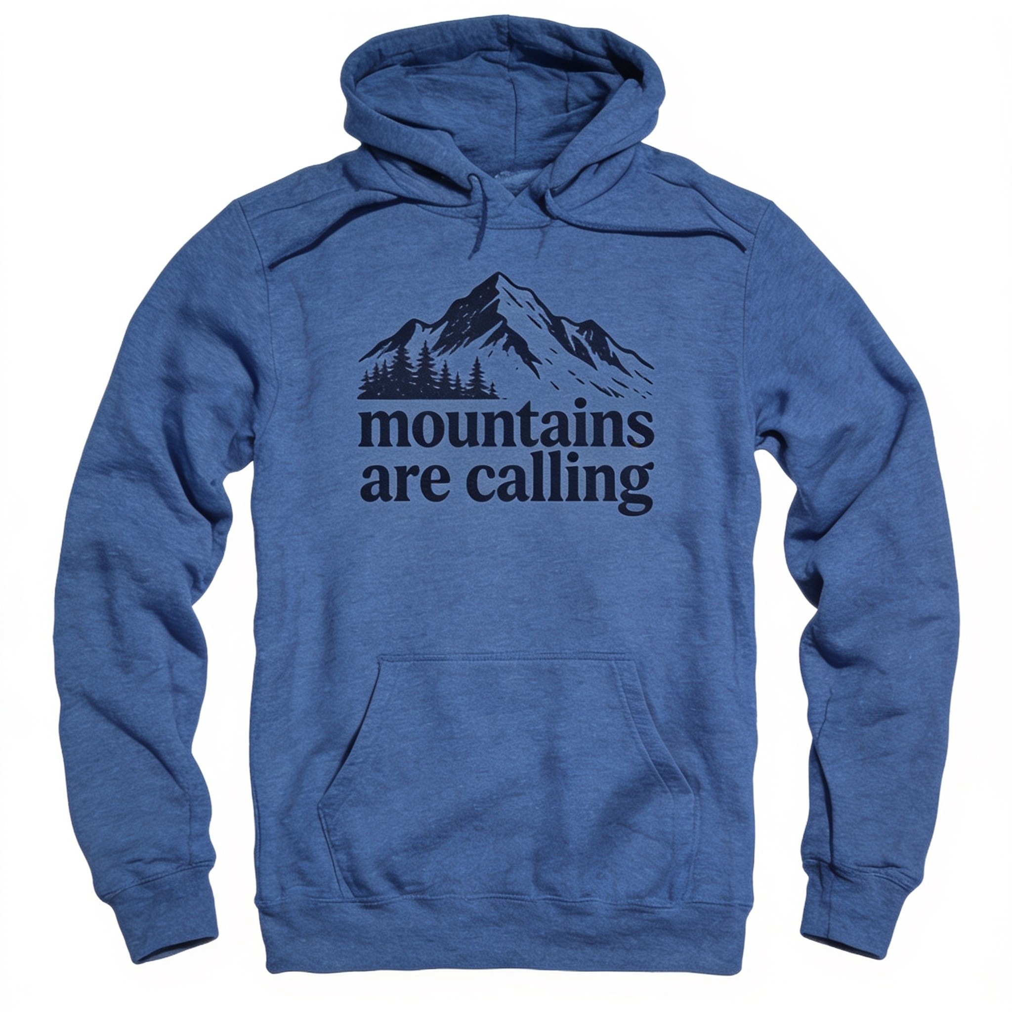 The Mountains Are Calling Unisex Pullover Hoodie - Cotton Polyester Loose Fit