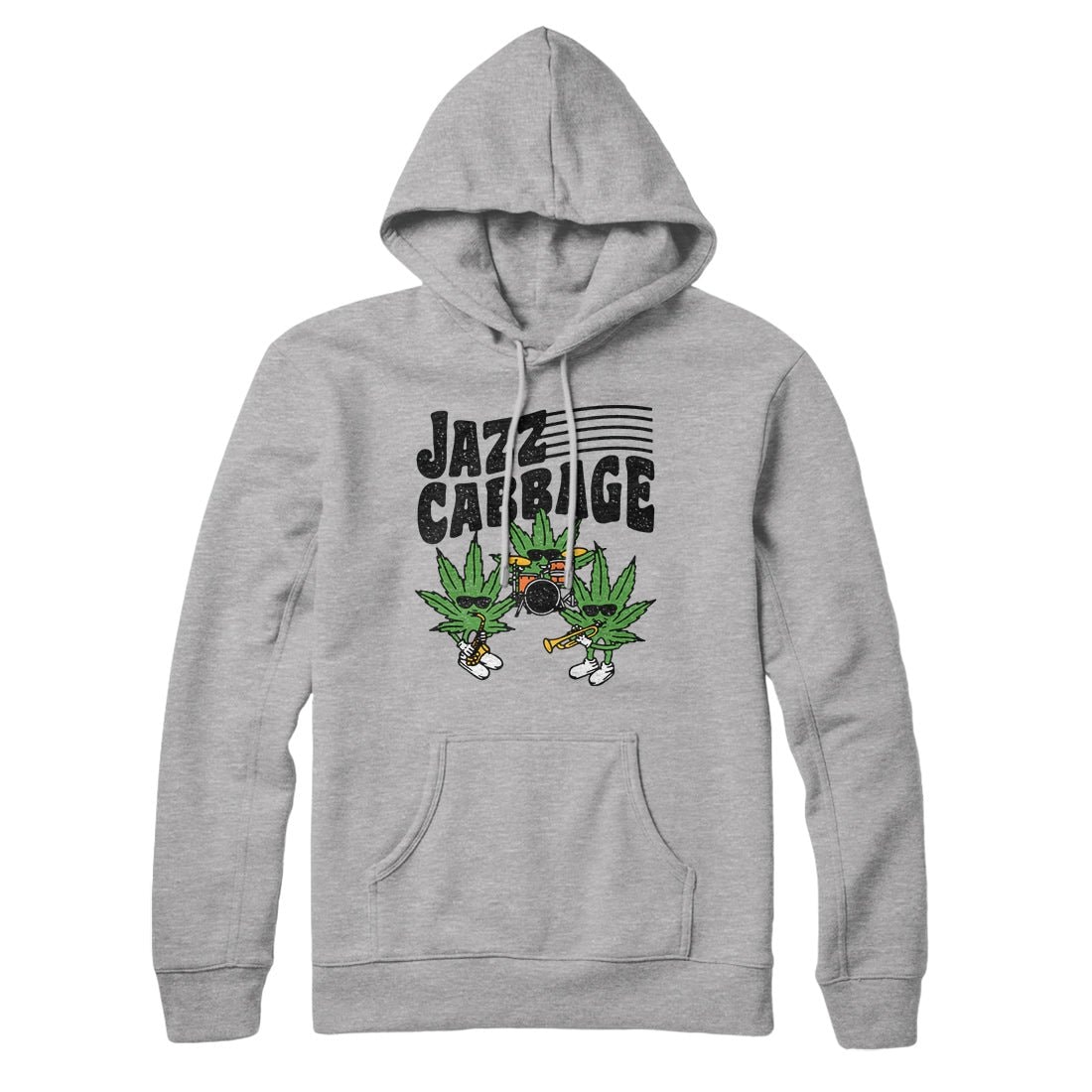 Jazz Cabbage Hoodie - Unisex Cotton Polyester Pullover with Kangaroo Pocket