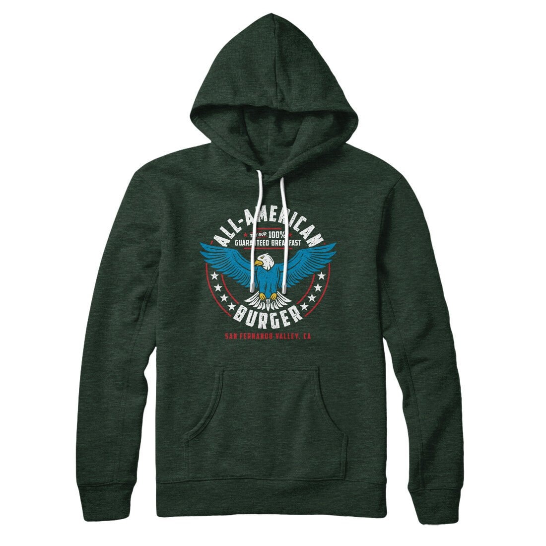 All American Burger Hoodie - Unisex Cotton Polyester Pullover with Kangaroo Pocket