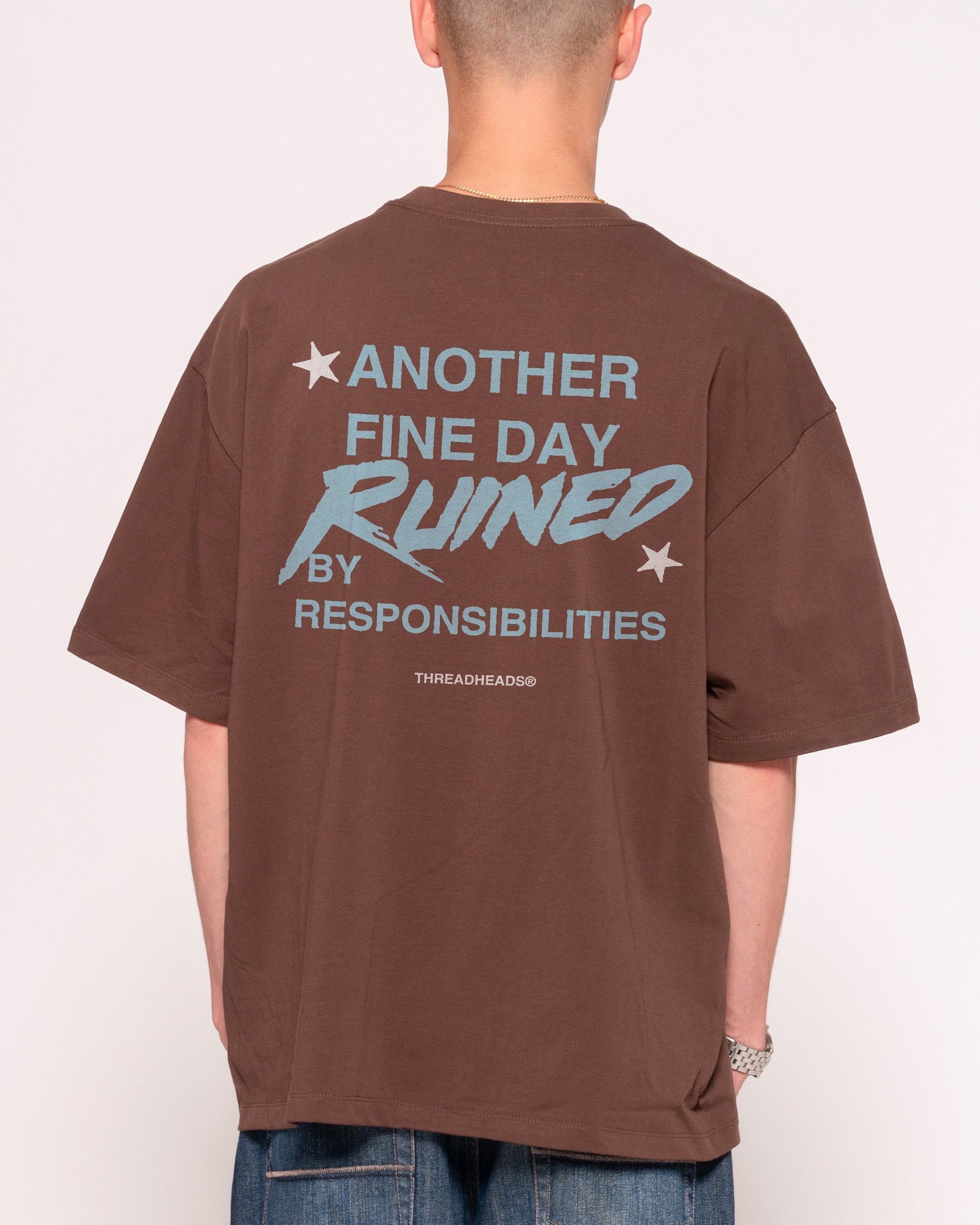 Another Fine Day Ruined Oversized Graphic Tee - Threadheads Unisex 100% Combed Cotton
