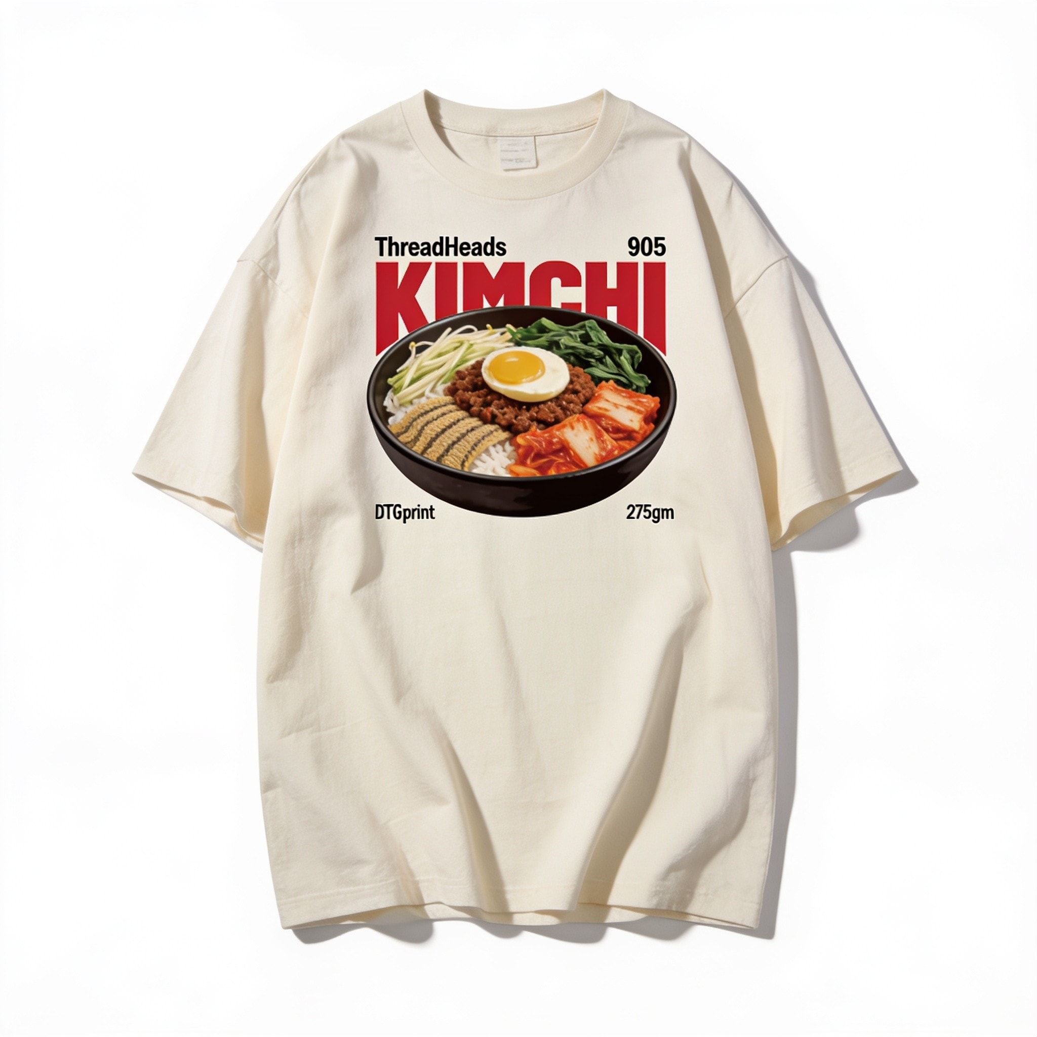 Kimchi Oversized Unisex Tee - Threadheads 90s Graphic T-Shirt 275gsm Cotton