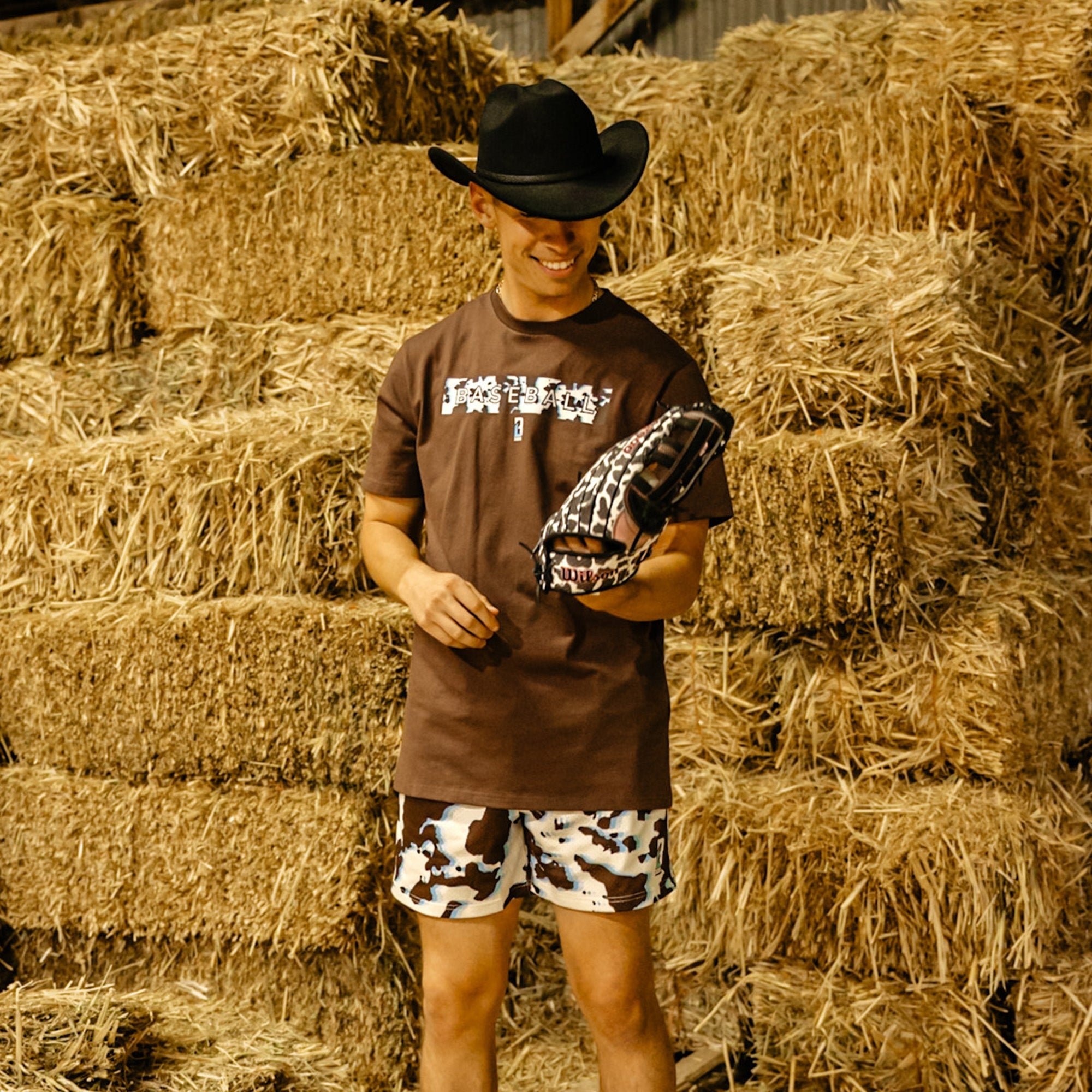 Cowhide Curveball Mesh Shorts - 100% Polyester, 5" Inseam, Allover Pattern