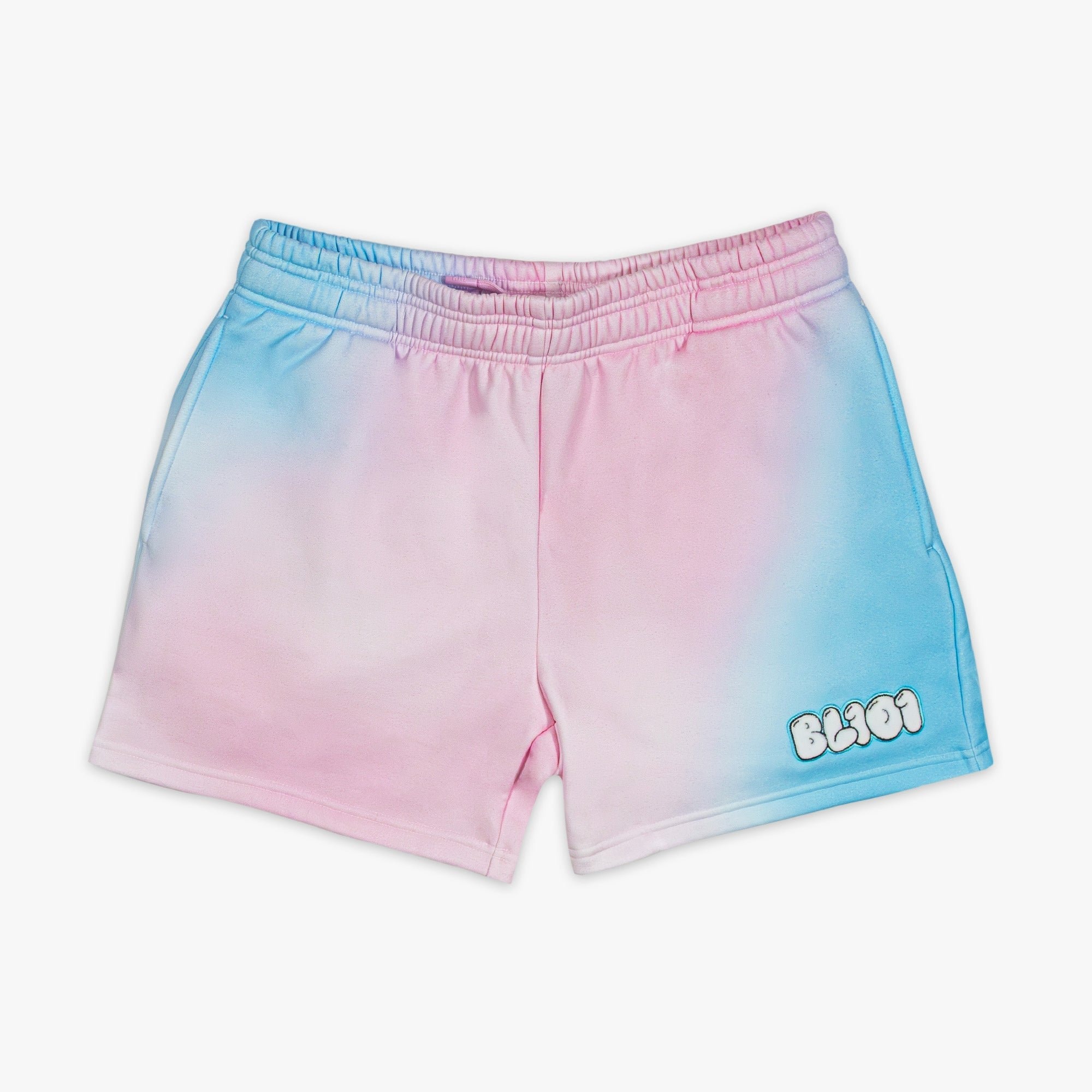 Cotton Candy Youth Sweatshorts Bubble Gum Pink Fleece Shorts with Chenille Patch