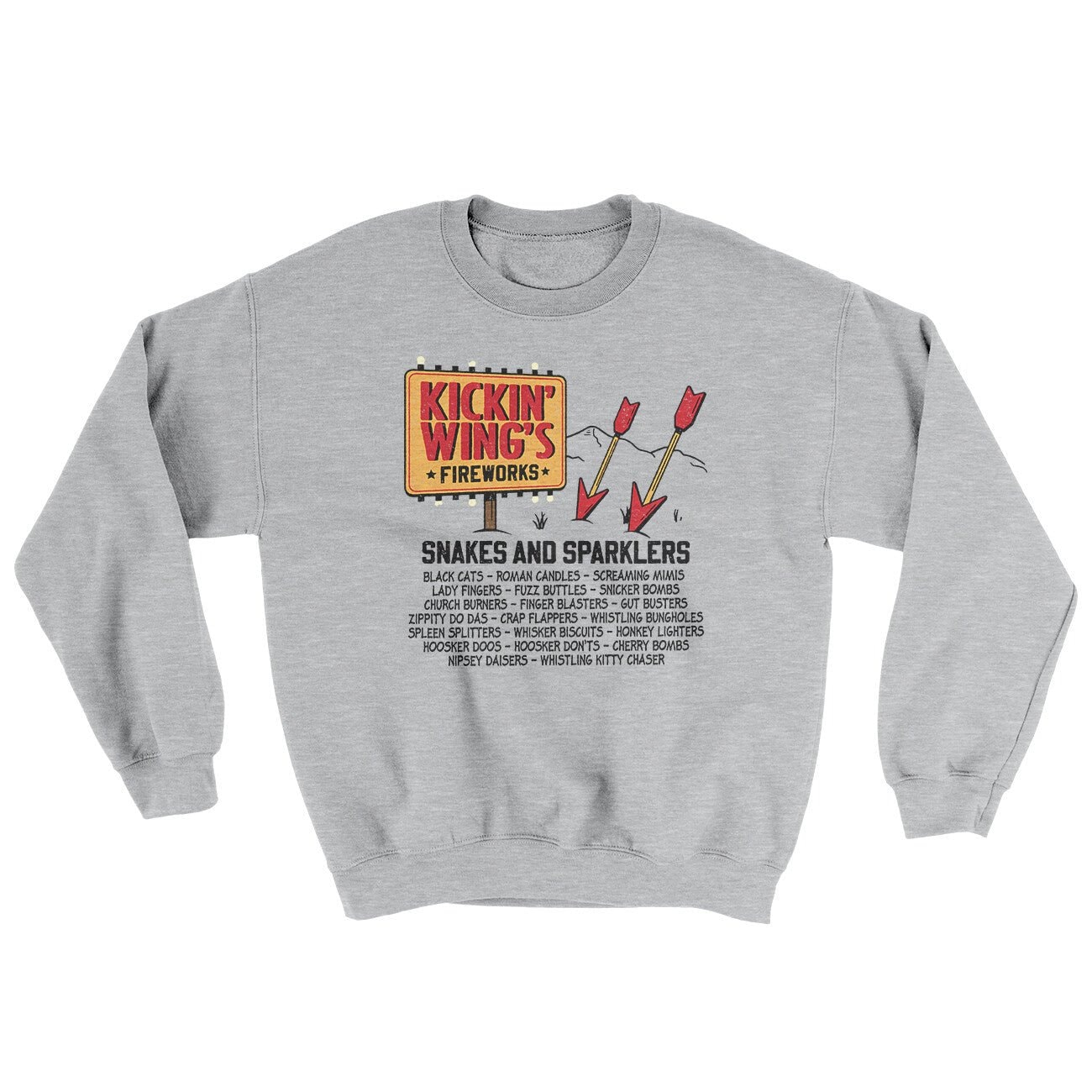 Kickin' Wing's Fireworks Ugly Sweater - Unisex Crewneck Sweatshirt